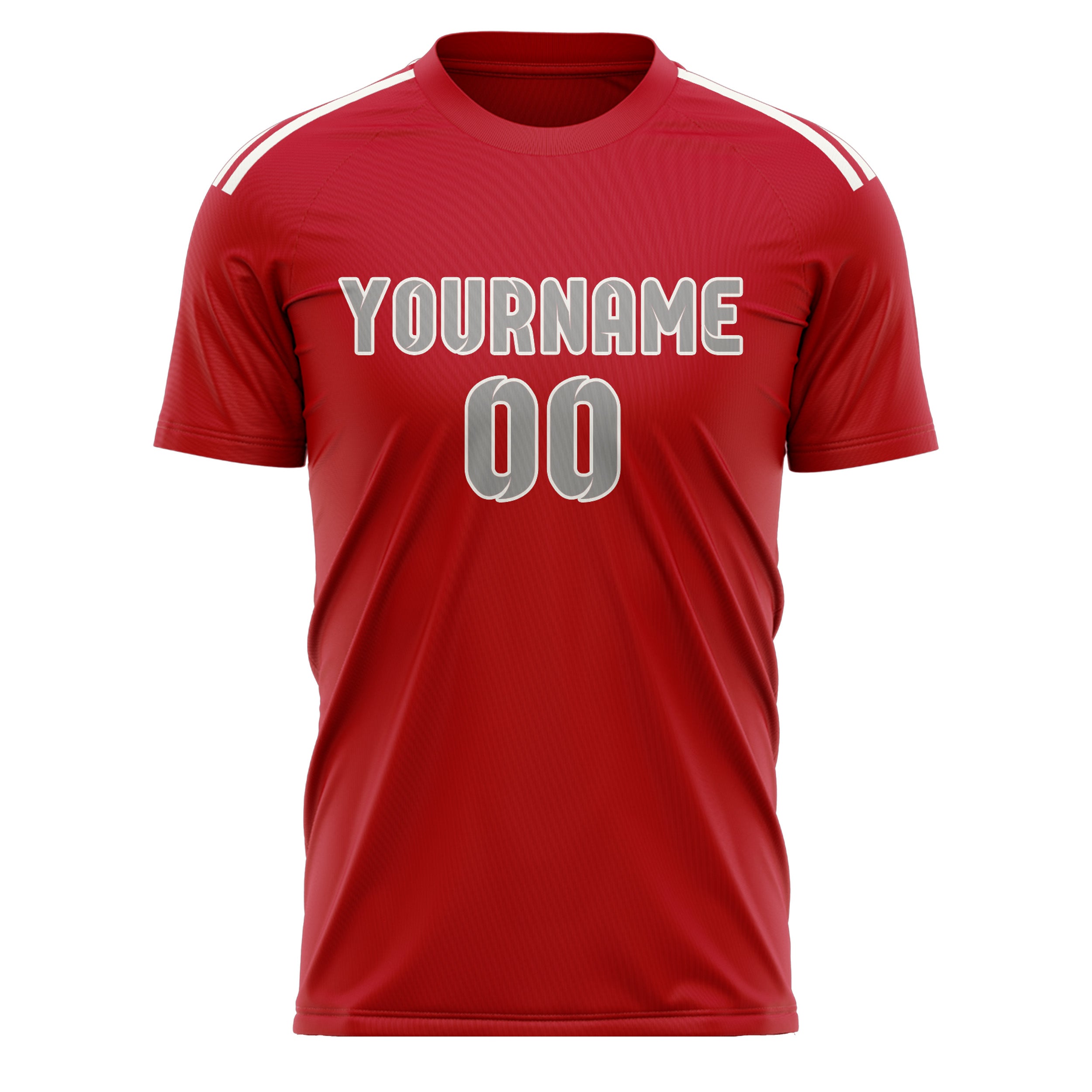 Maillot de football personnalisé rouge et gris