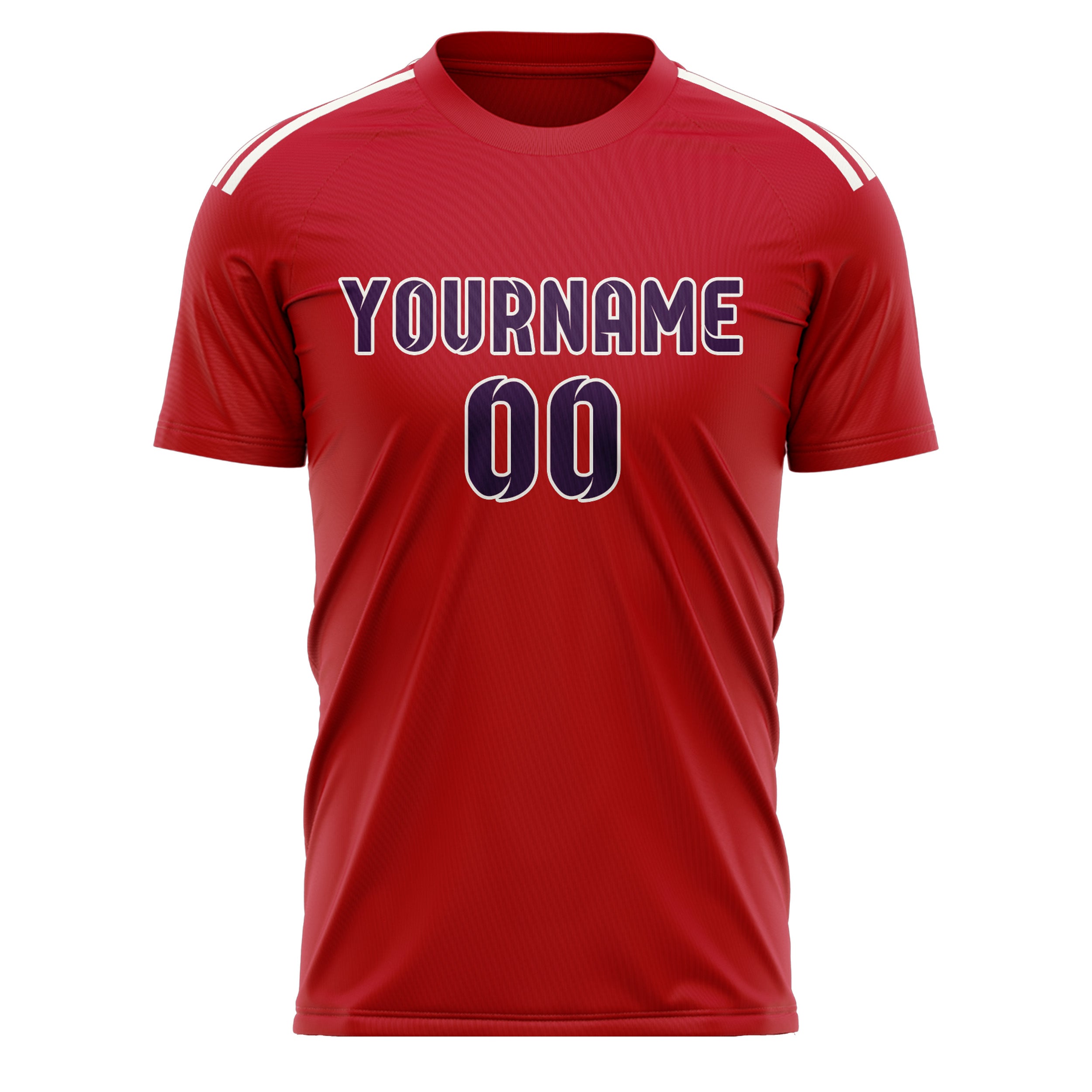 Maillot de football personnalisé rouge et violet