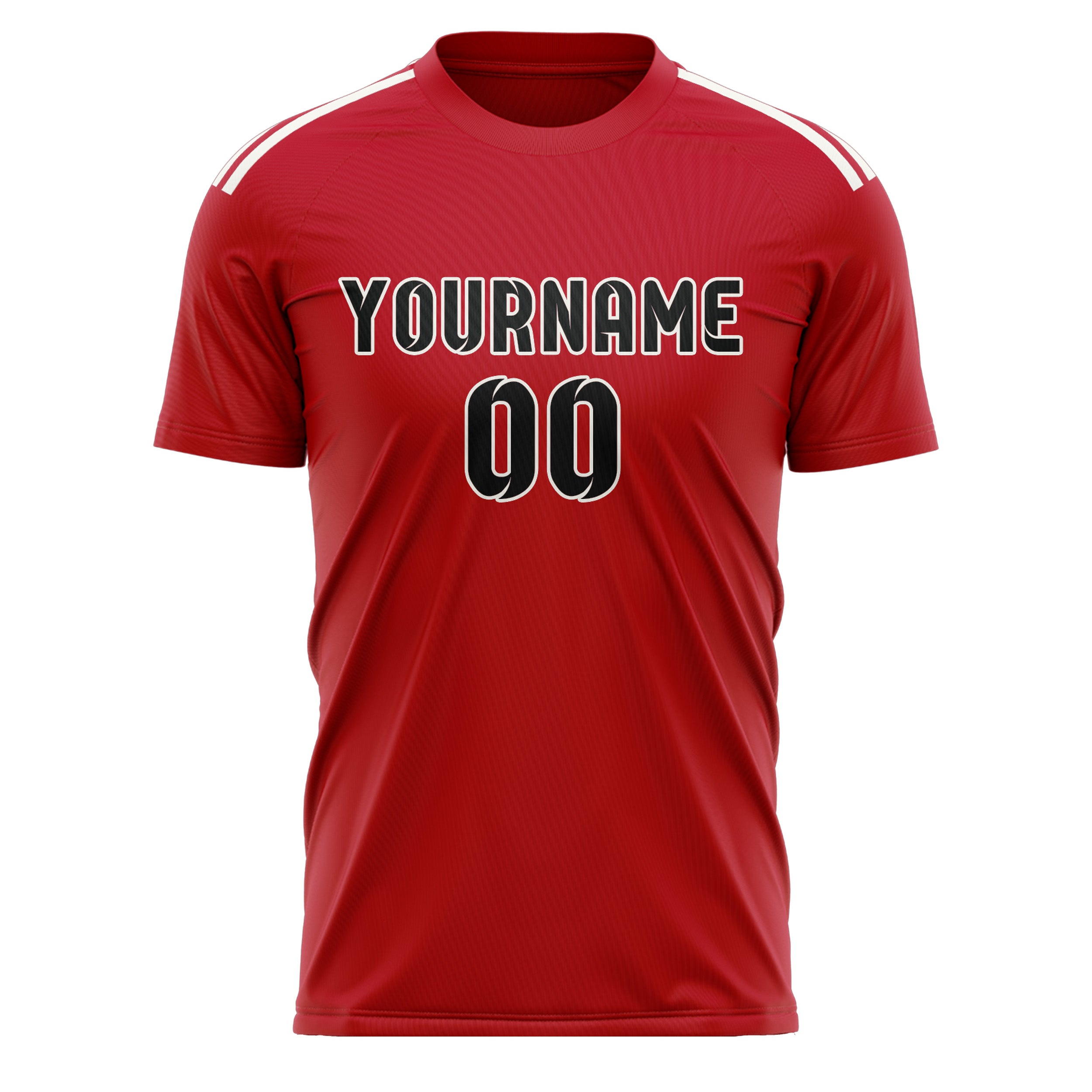 Maillot de football personnalisé rouge et noir
