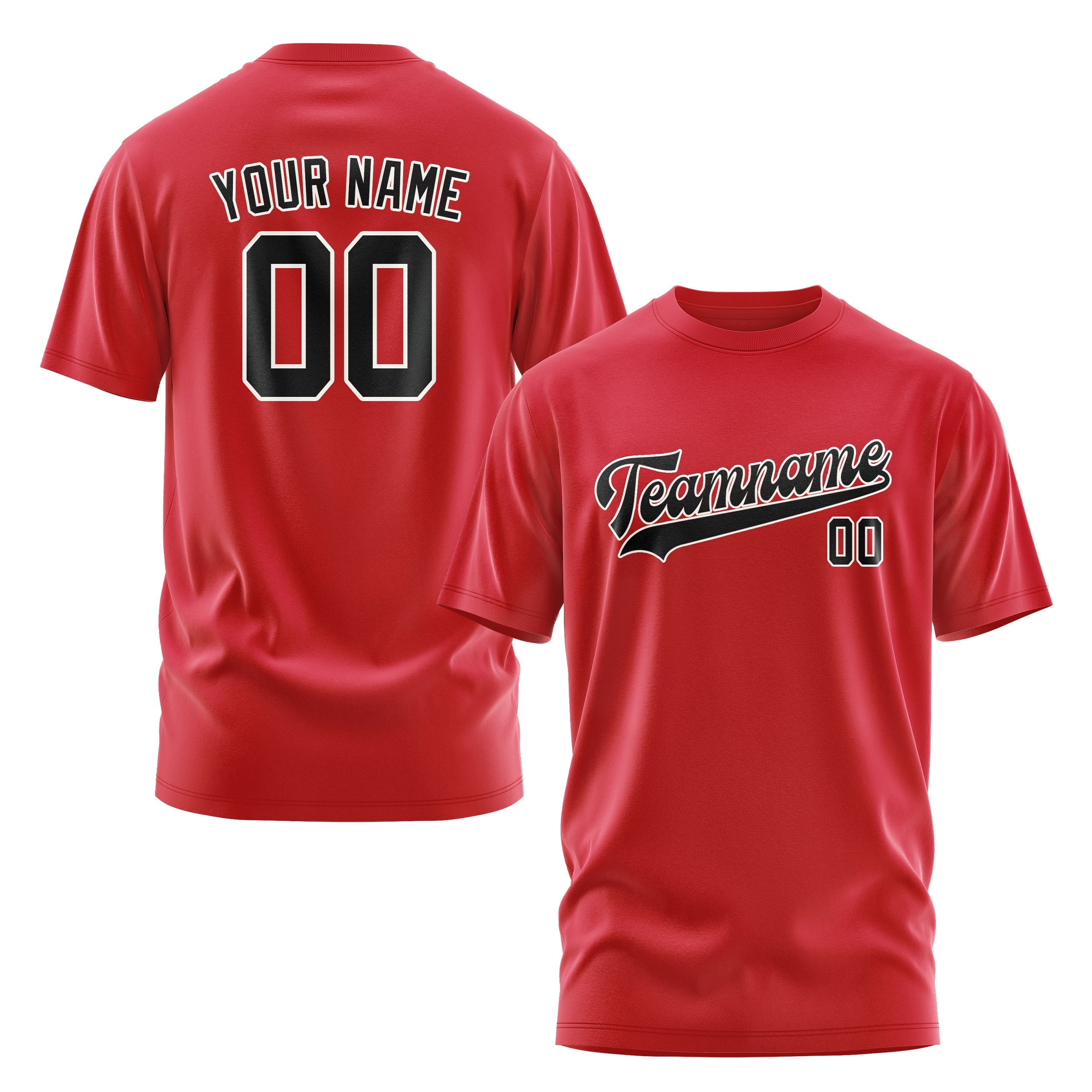 T-shirt personnalisé rouge et noir