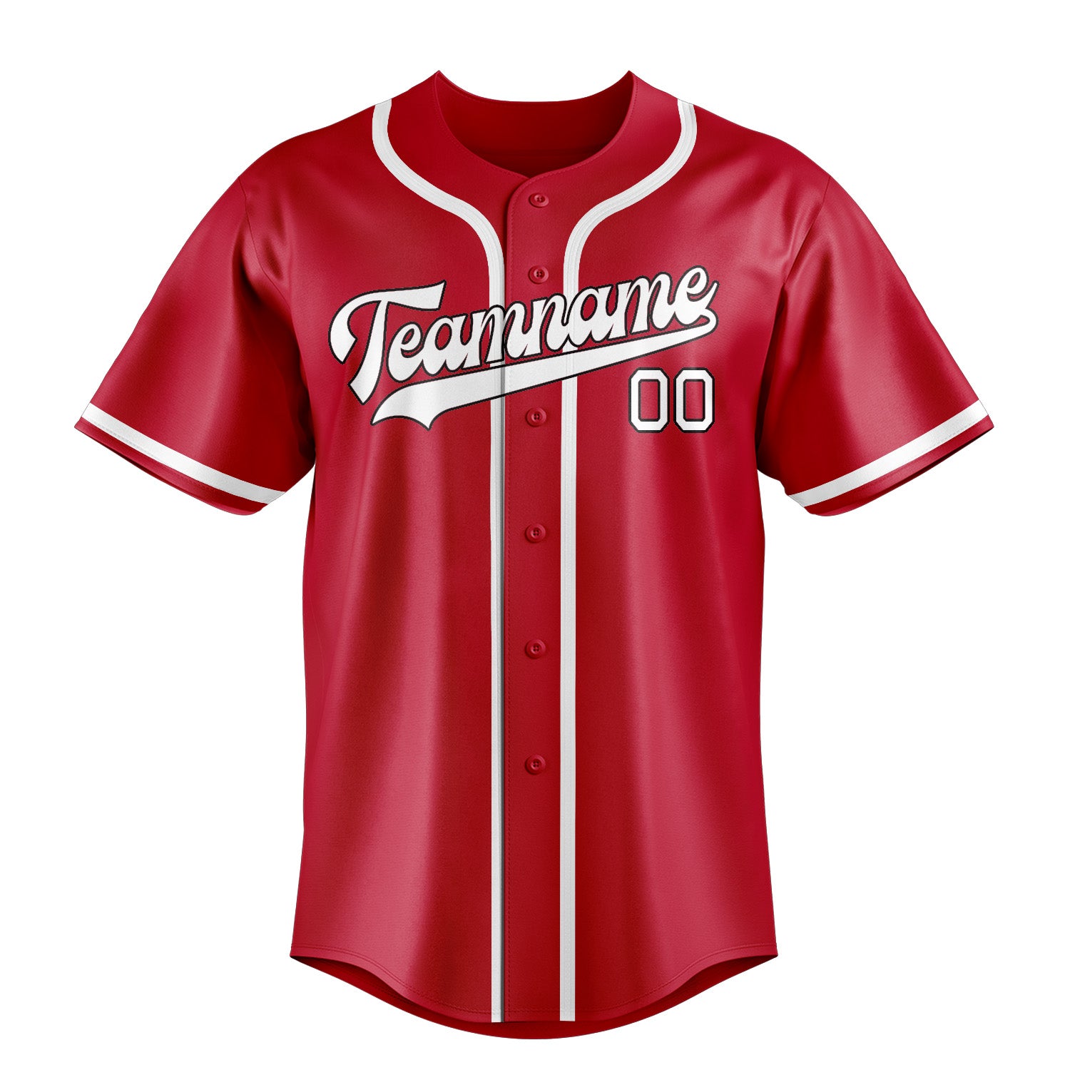 Maillot de baseball rouge et blanc personnalisé
