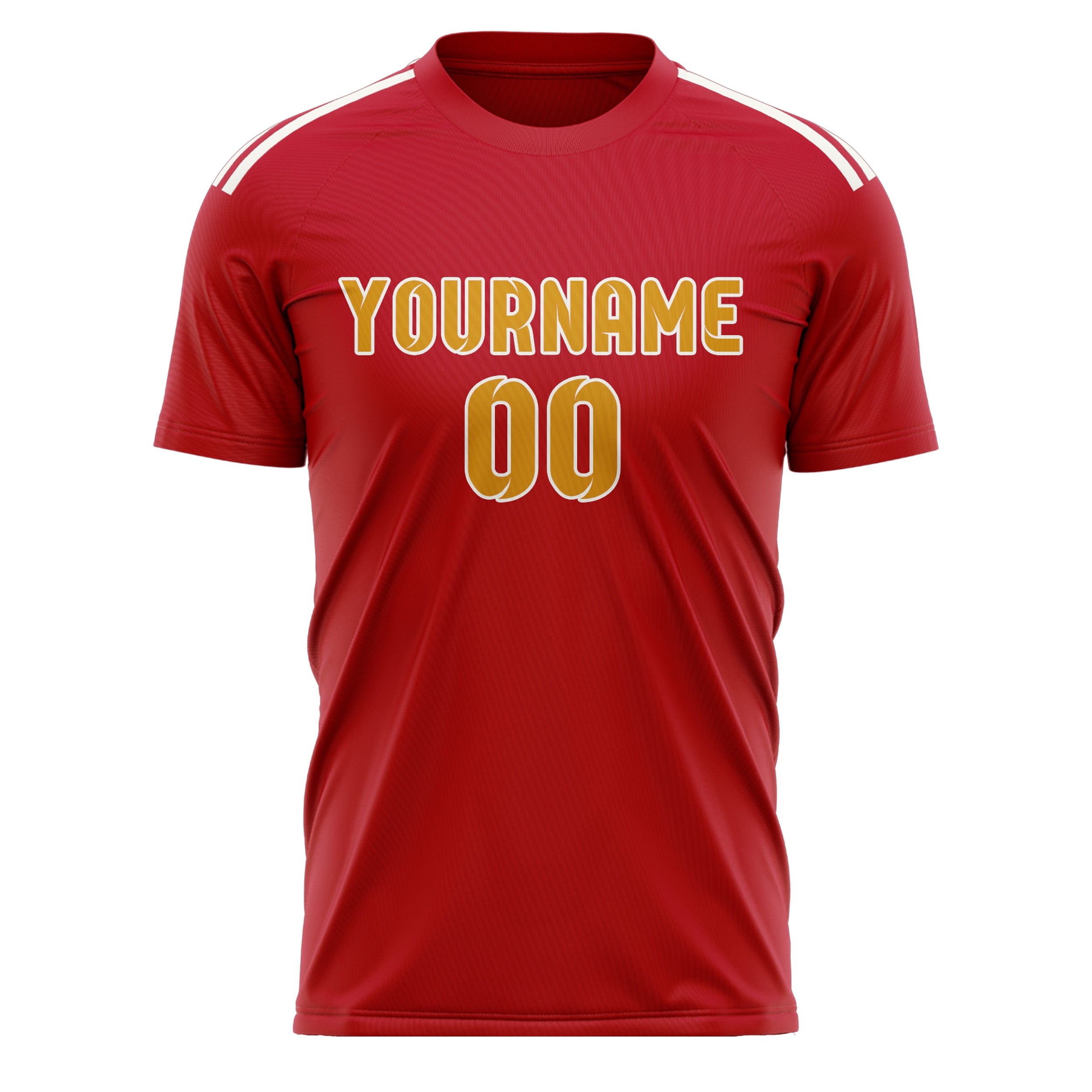 Maillot de football personnalisé rouge et jaune