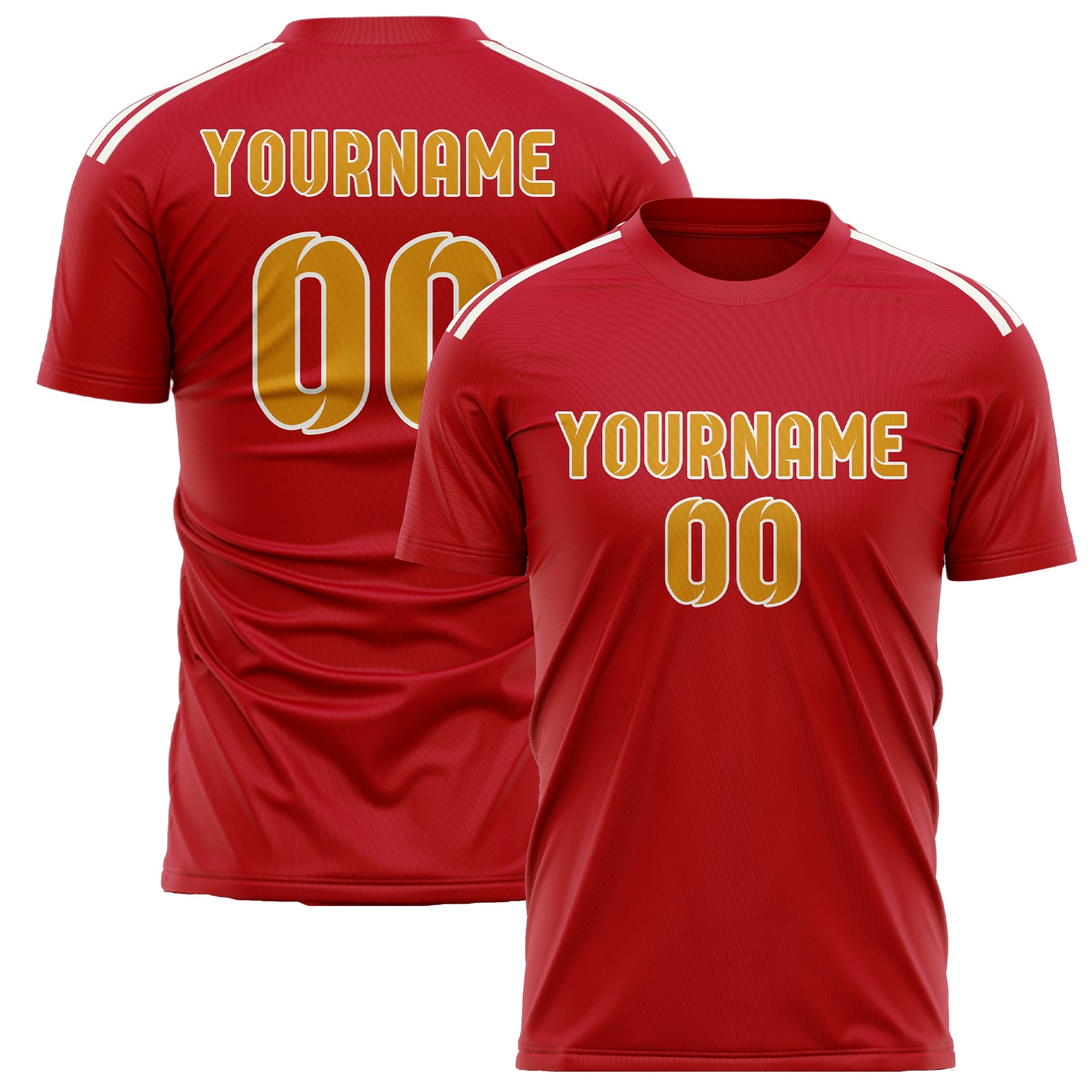 Maillot de football personnalisé rouge et jaune