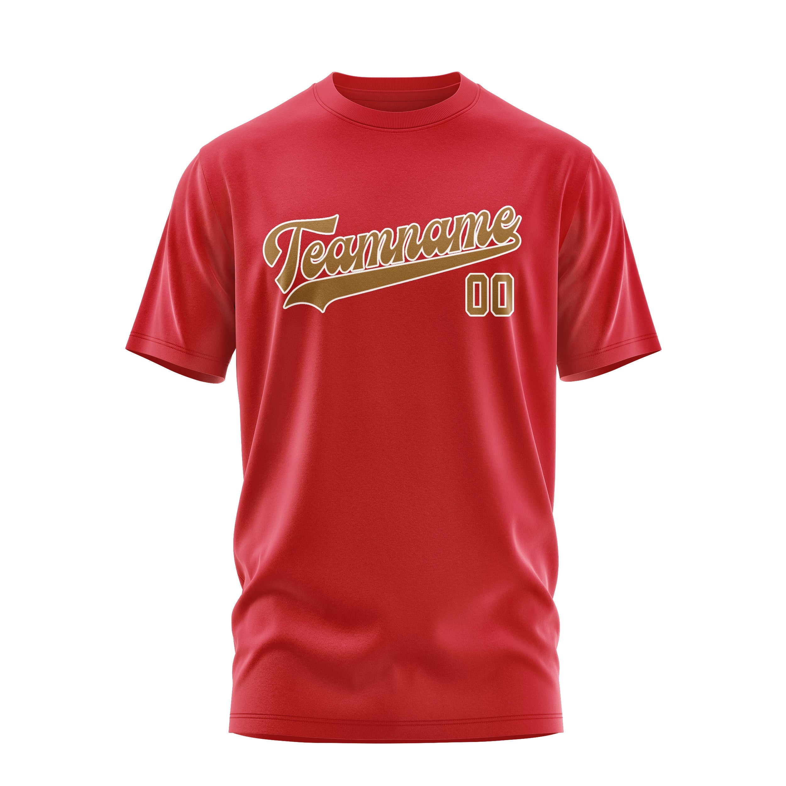 T-shirt rouge kaki personnalisé