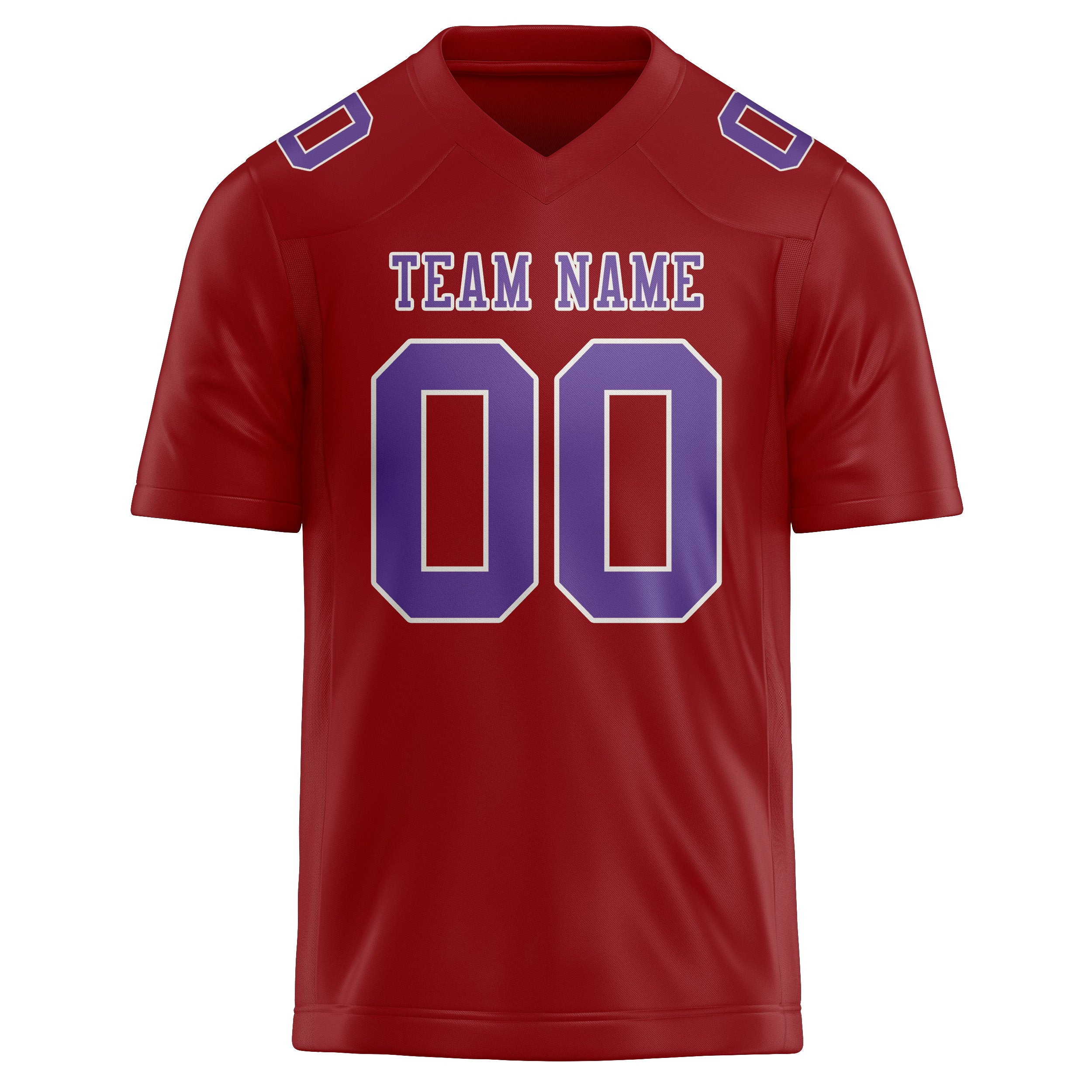 Maillot de football personnalisé rouge clair et violet