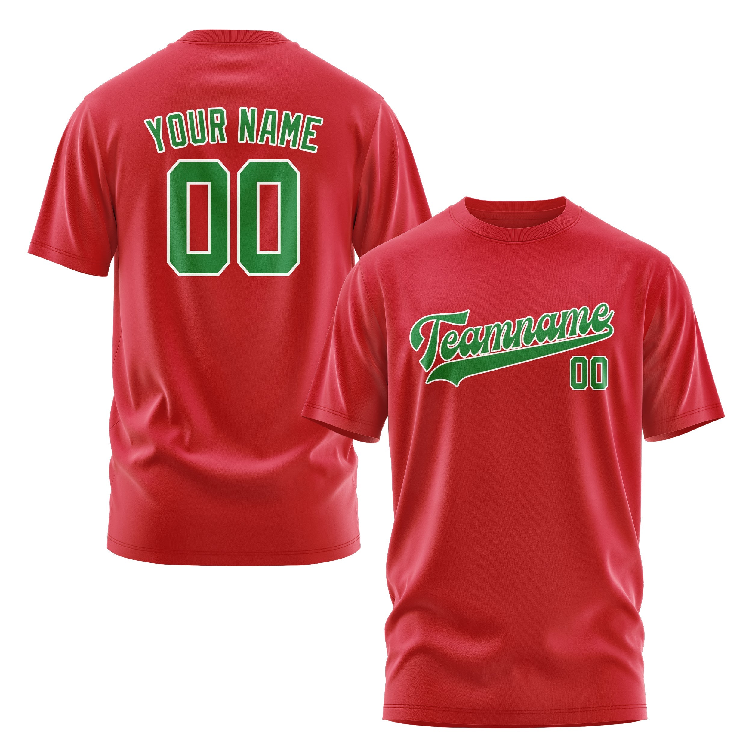 T-shirt personnalisé rouge émeraude vert émeraude