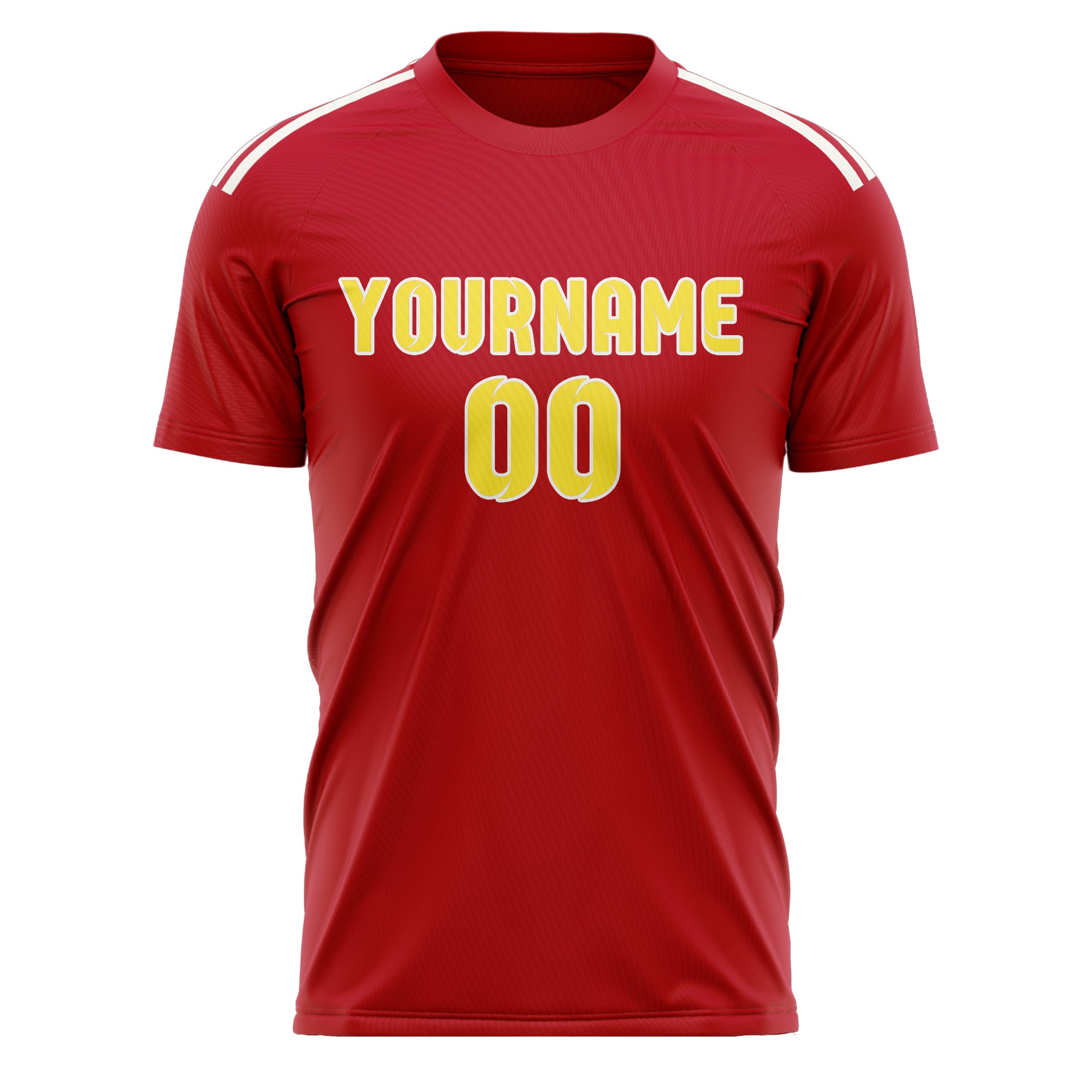 Maillot de football personnalisé rouge et jaune clair