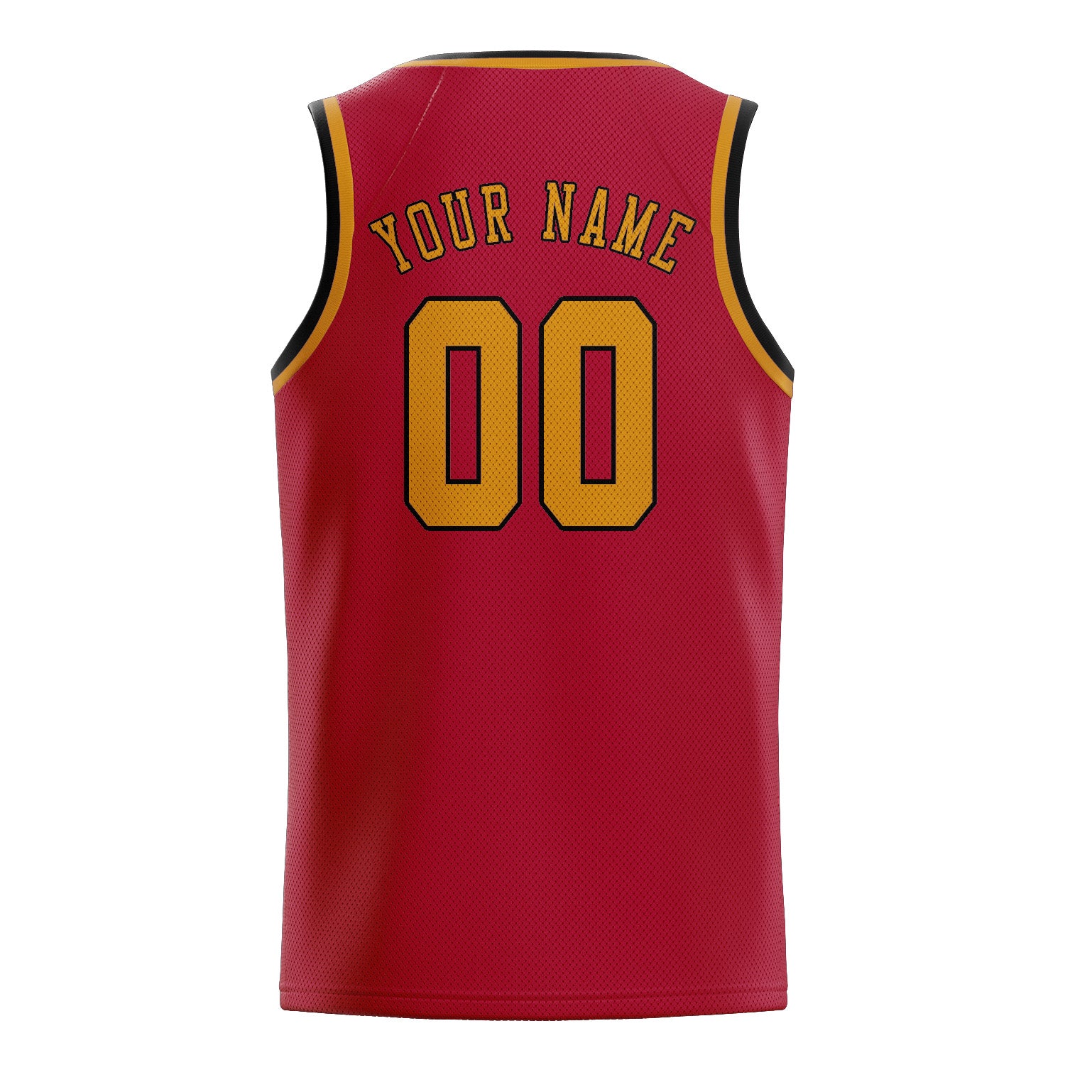 Maillot de basketball personnalisé rouge et jaune