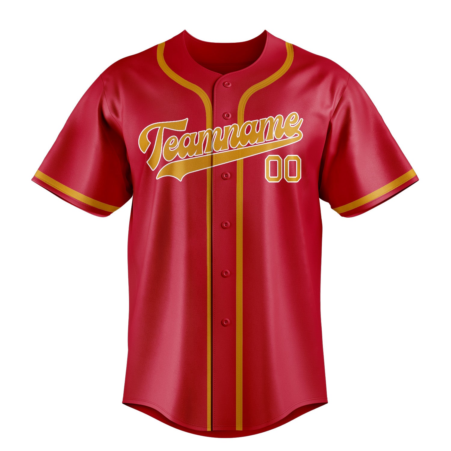 Maillot de baseball personnalisé rouge et jaune