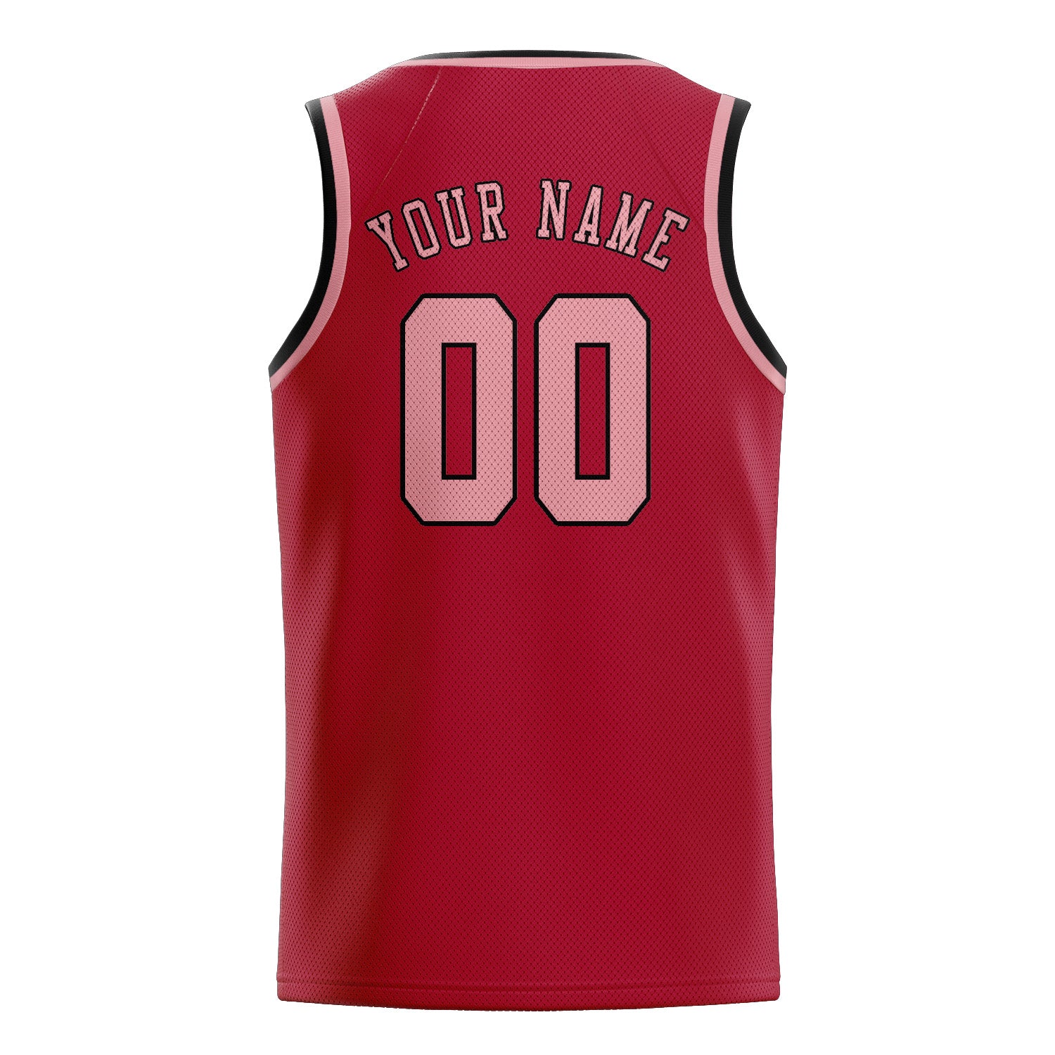 Maillot de basketball personnalisé rouge et rose clair
