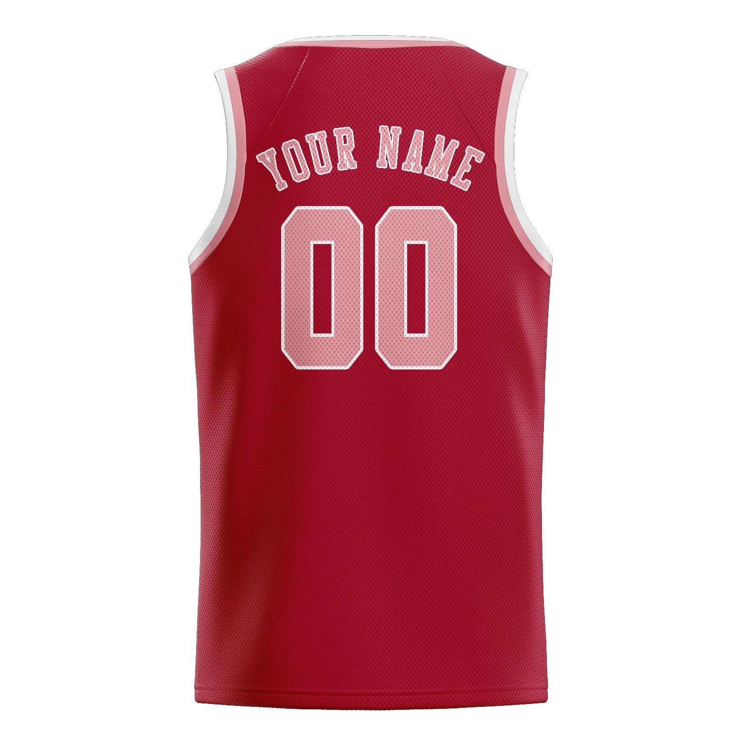 Maillot de basketball personnalisé rouge et rose clair
