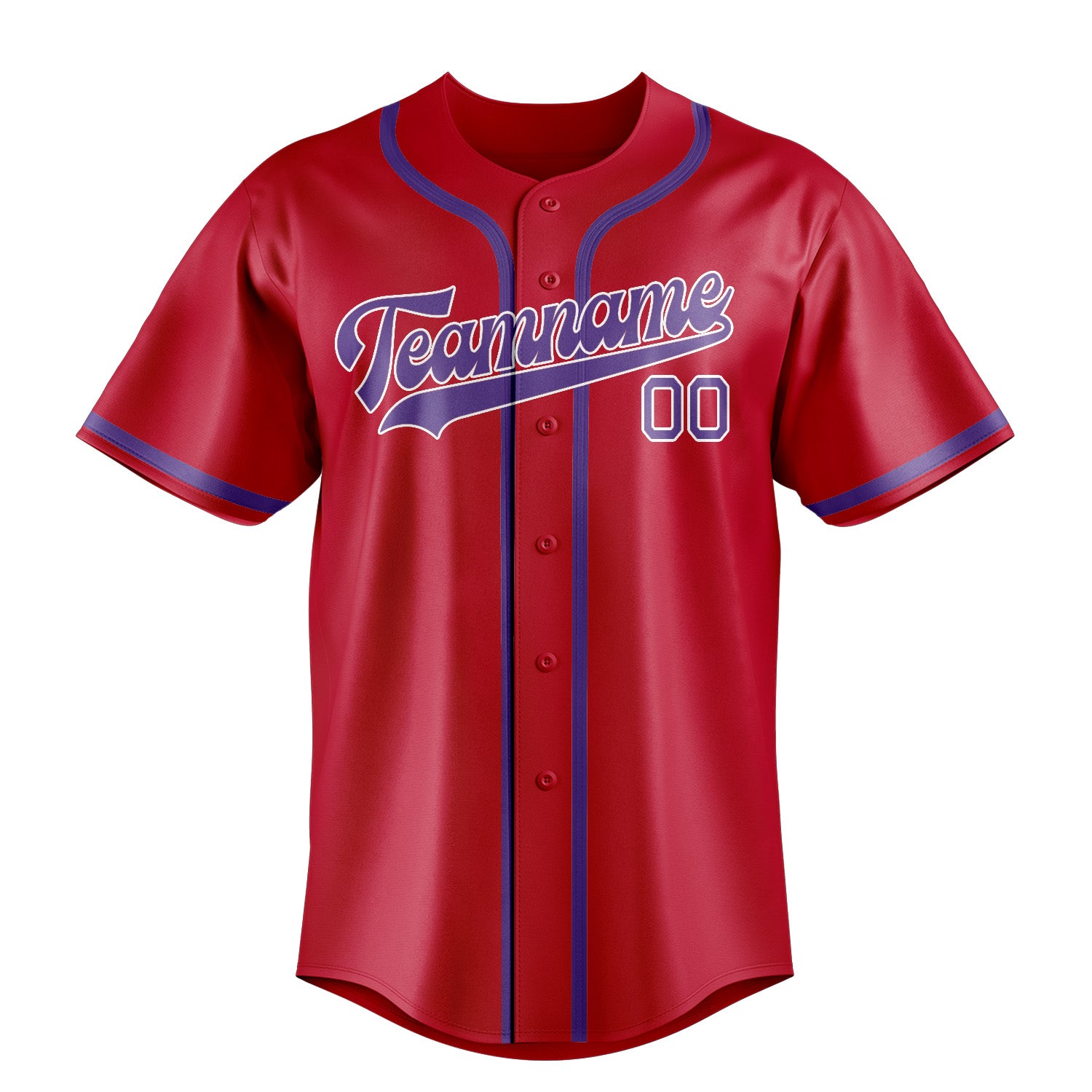 Maillot de baseball personnalisé rouge clair et violet