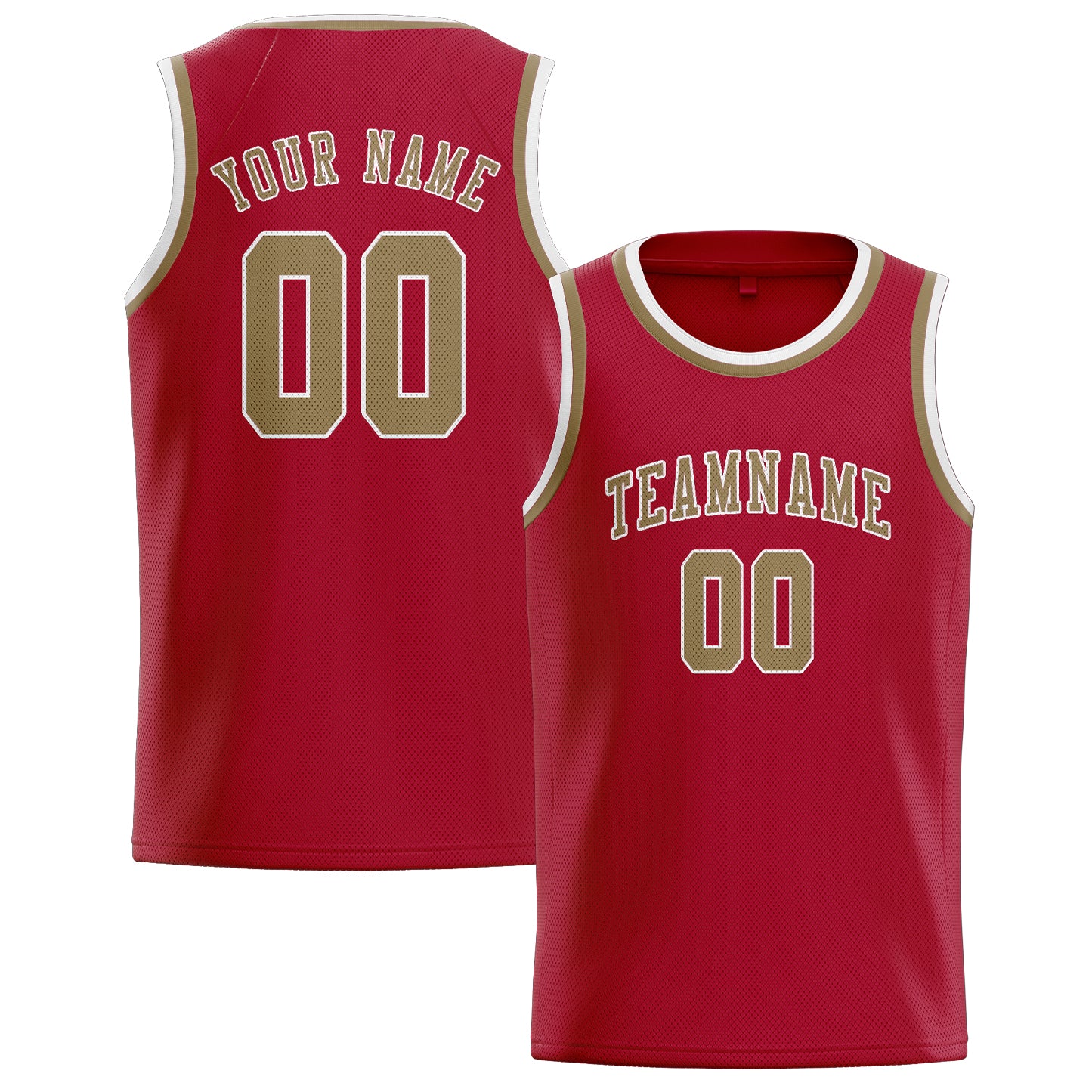 Maillot de basketball kaki rouge clair personnalisé