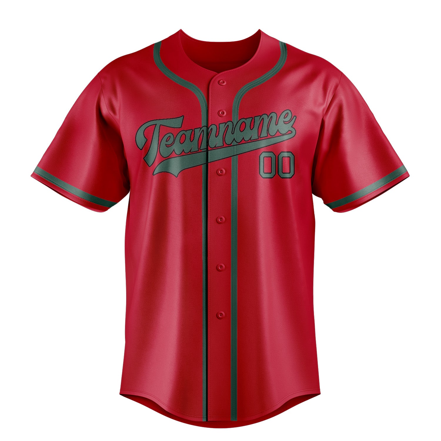 Maillot de baseball personnalisé rouge, bleu et vert