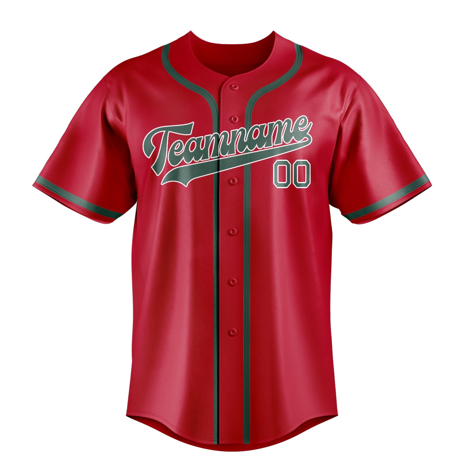 Maillot de baseball personnalisé rouge, bleu et vert