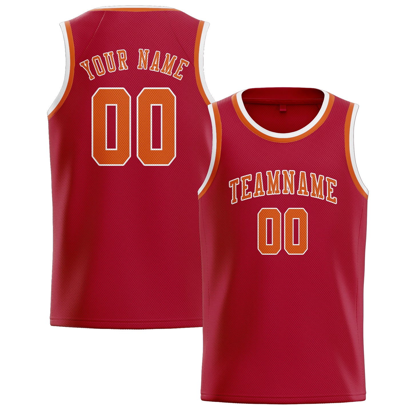 Maillot de basketball personnalisé rouge orange