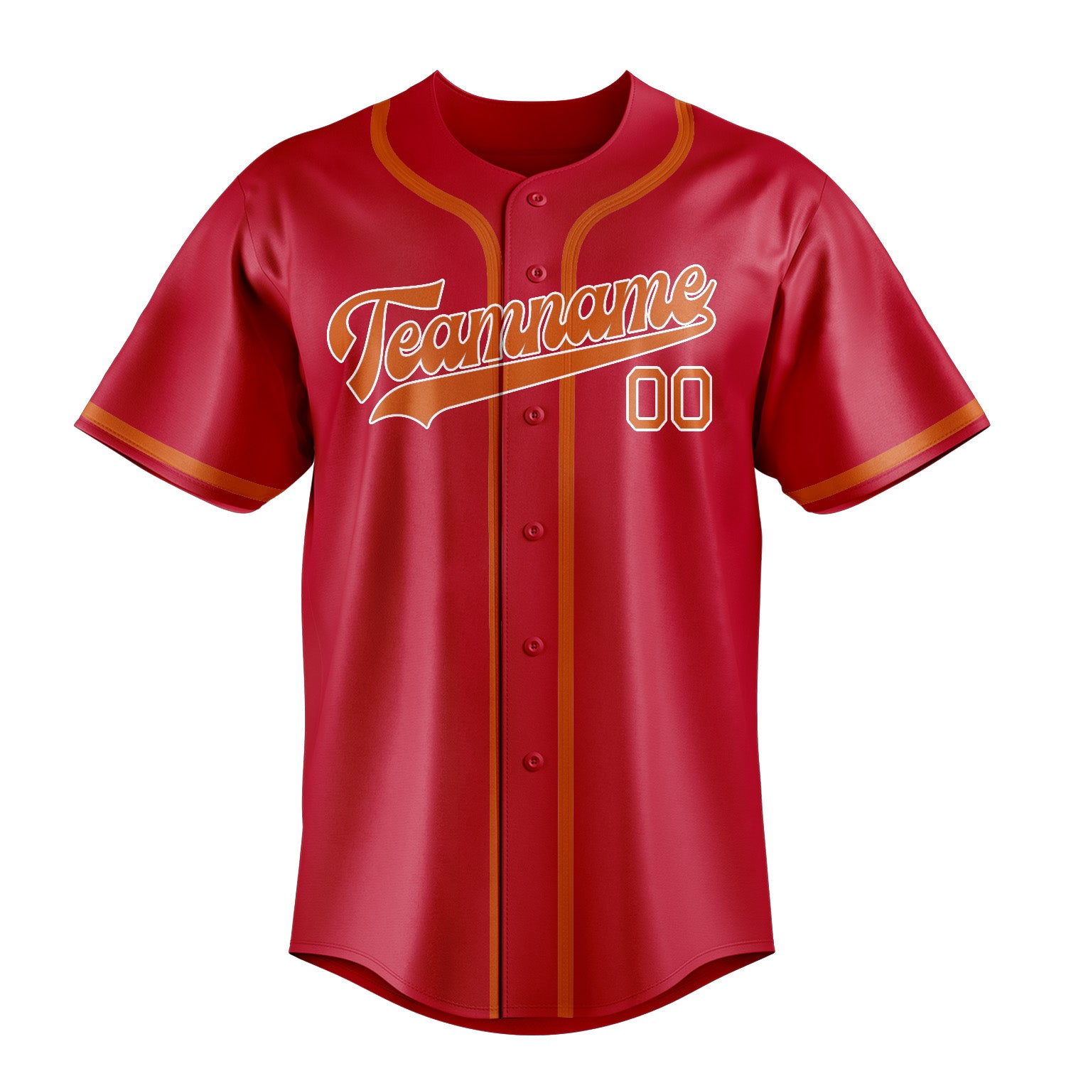 Maillot de baseball personnalisé rouge orange