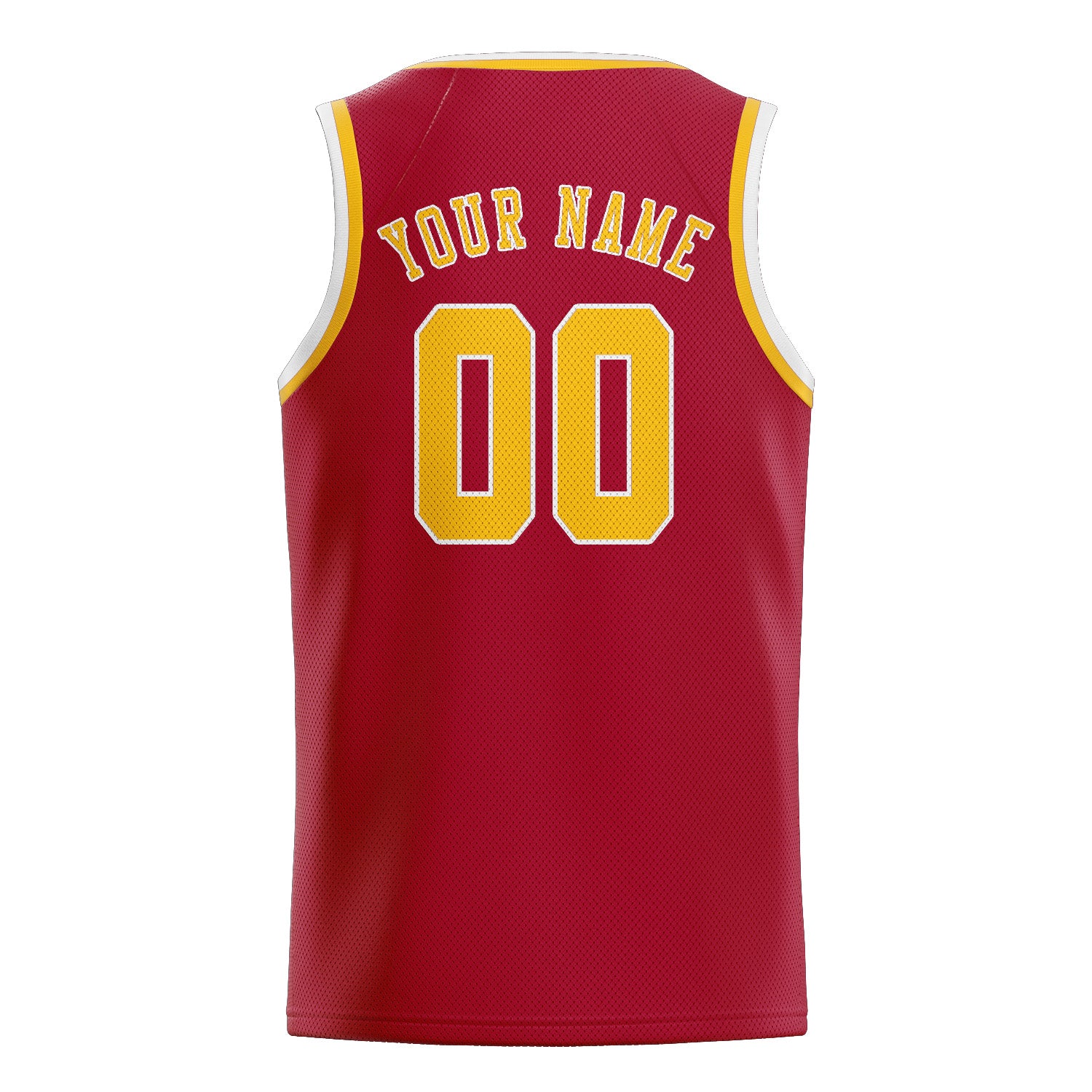 Maillot de basketball rouge et or personnalisé