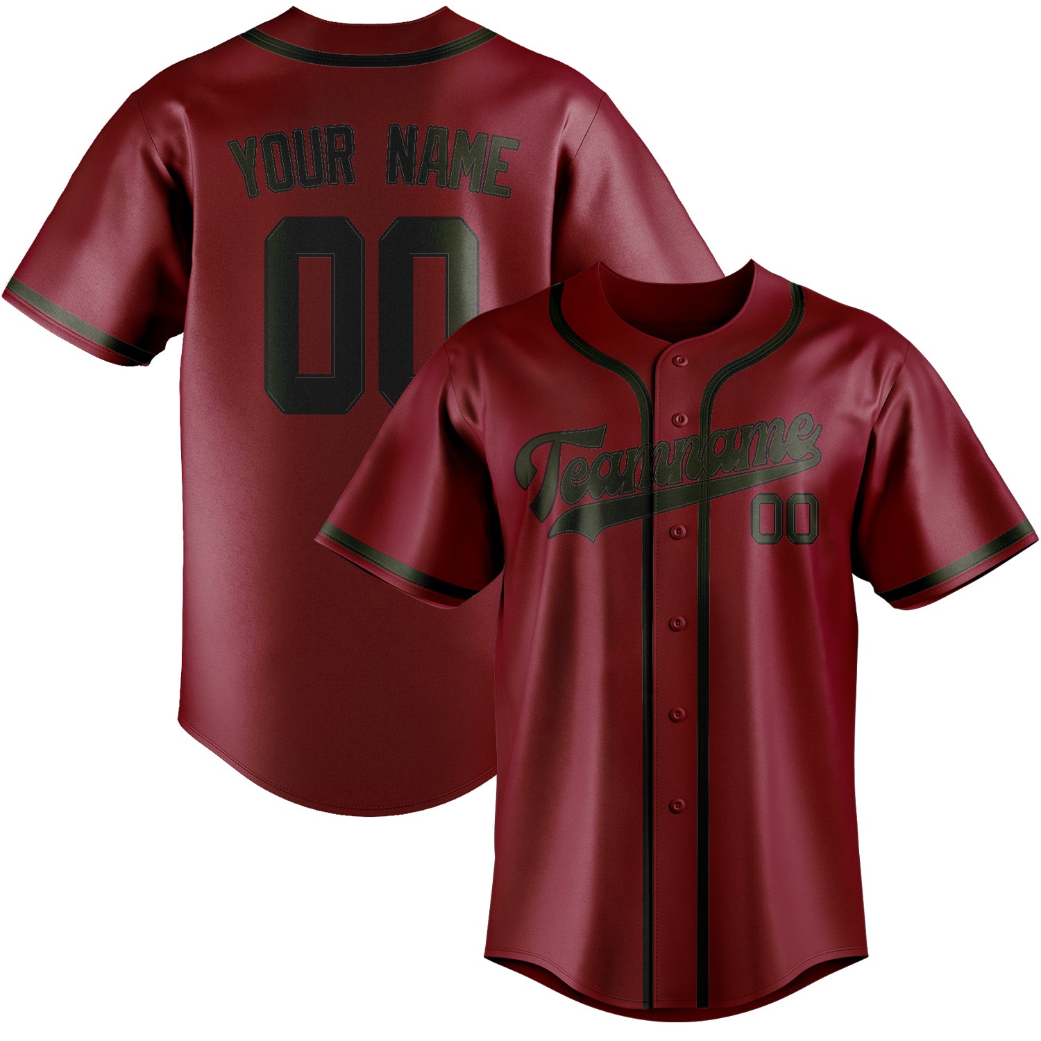 Custom Crimson Red Olive Baseball Jersey