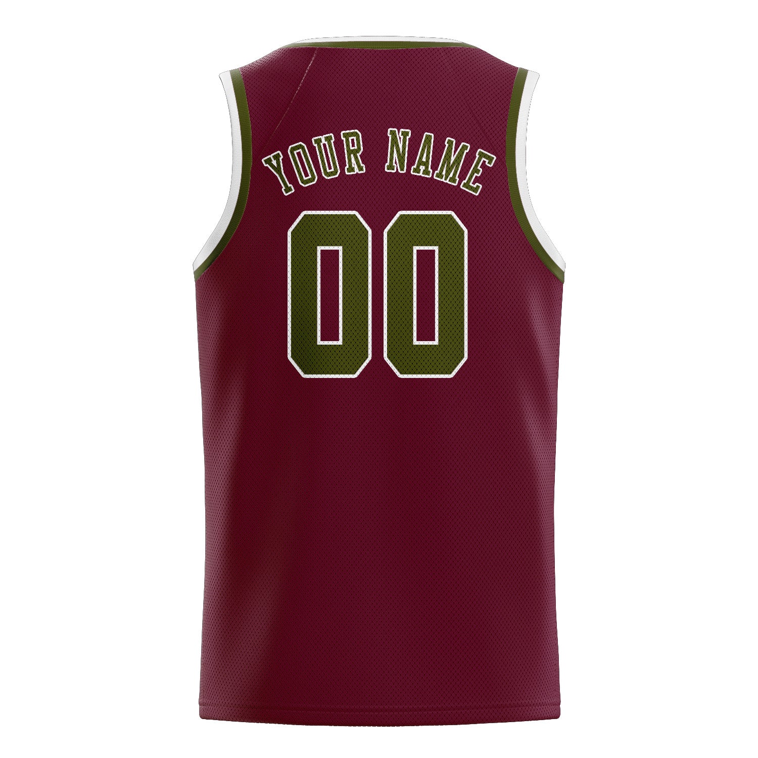 Maillot de basketball personnalisé rouge olive