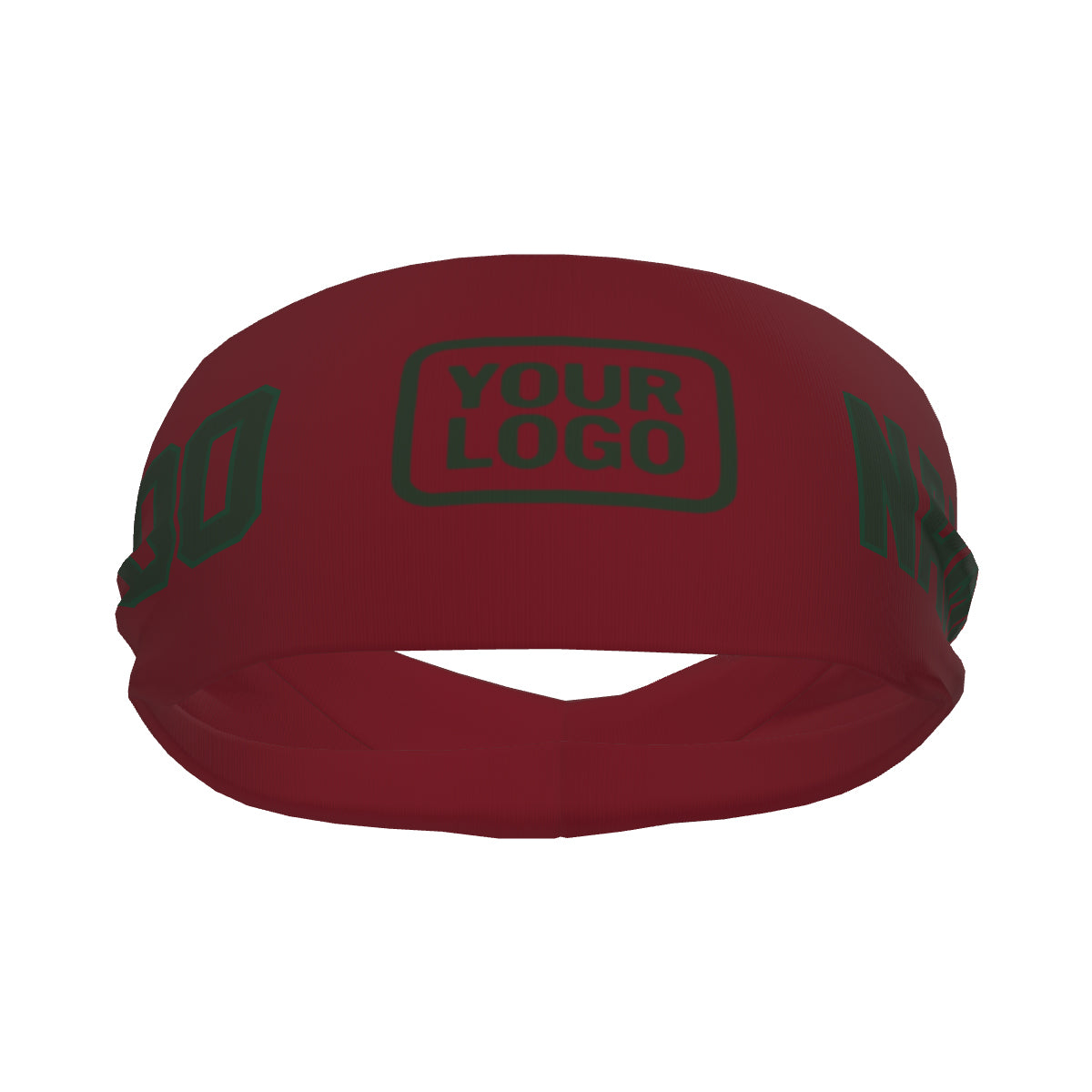 Bandeau de sport personnalisé rouge cramoisi et vert foncé