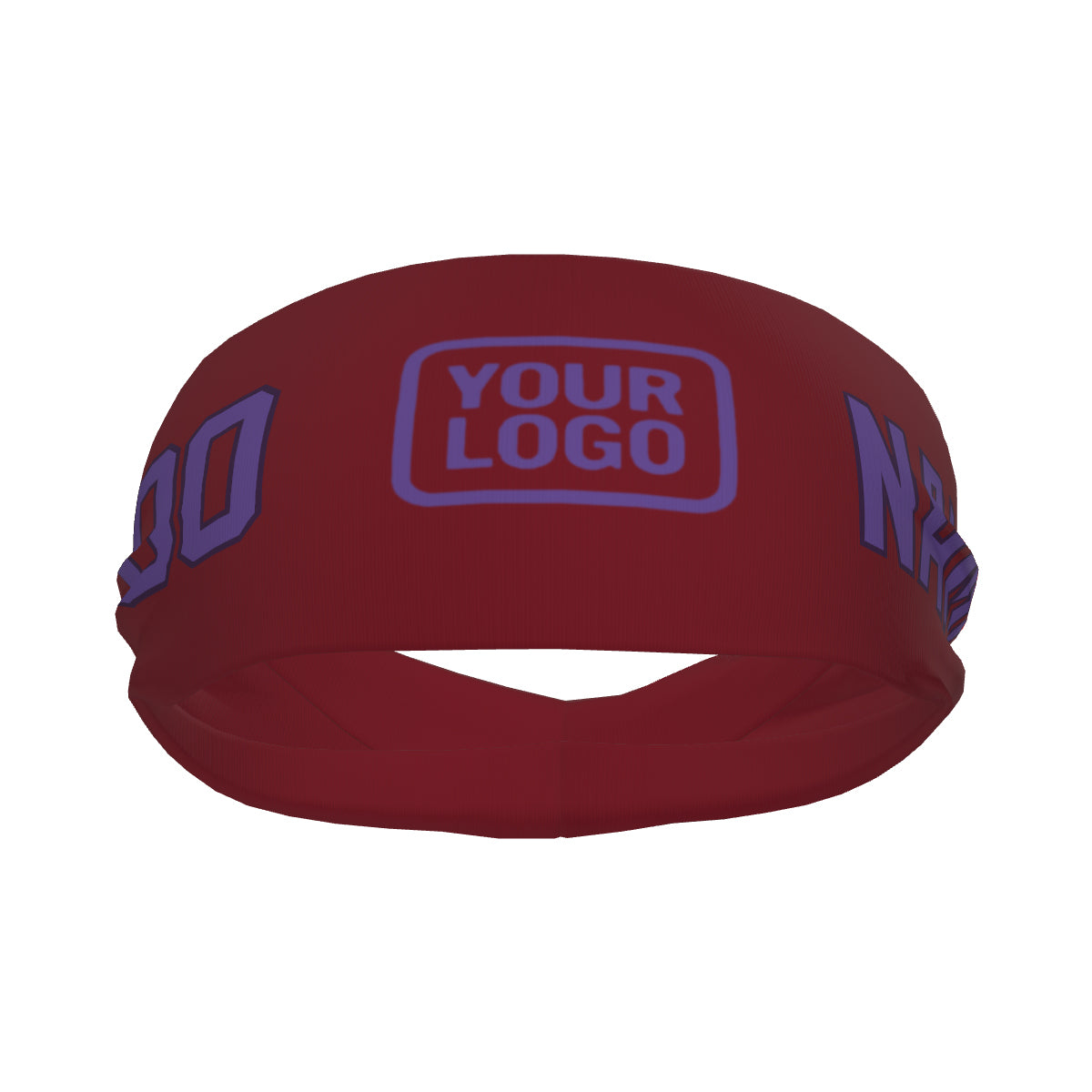 Bandeau de sport personnalisé rouge cramoisi et violet clair