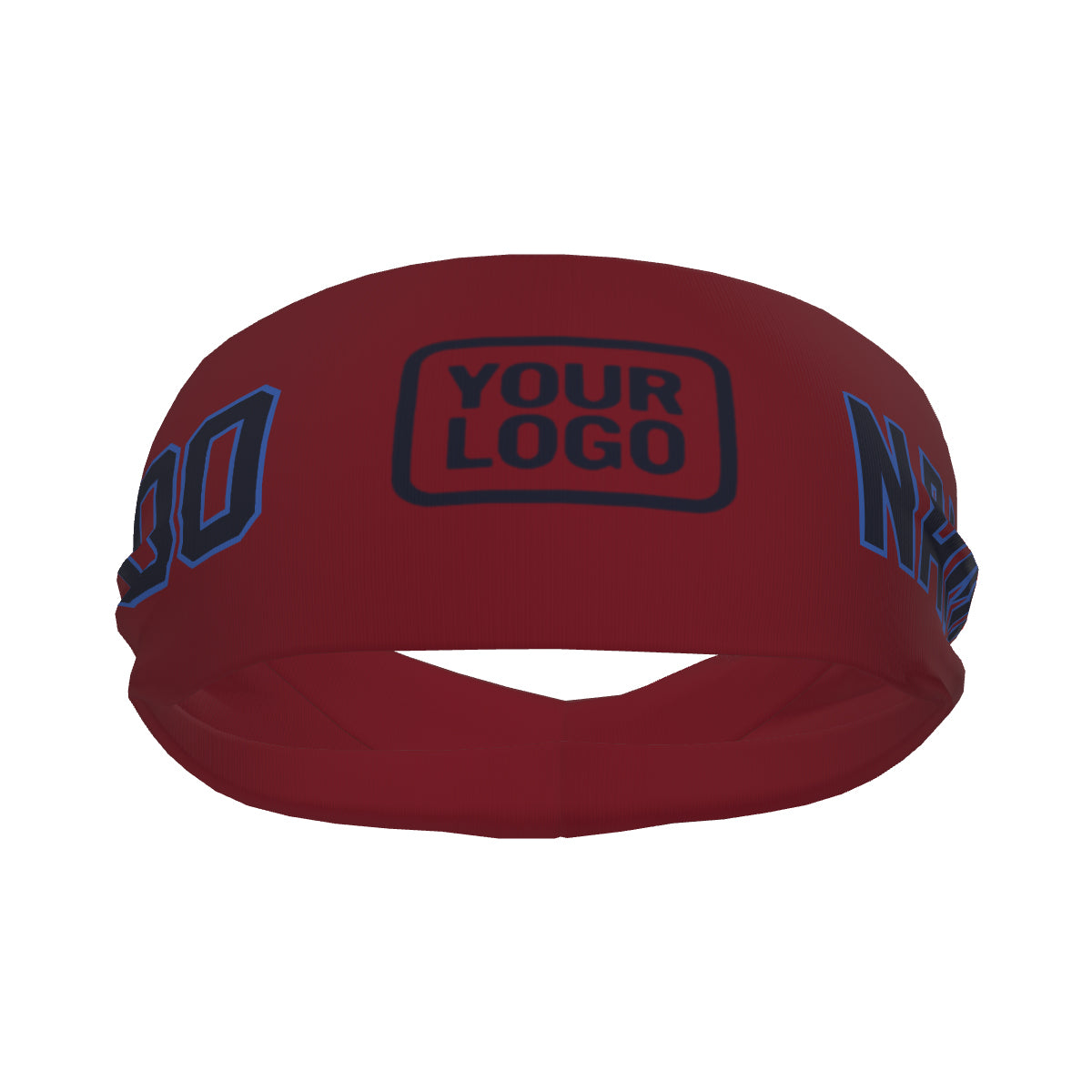 Bandeau de sport personnalisé rouge cramoisi et marine