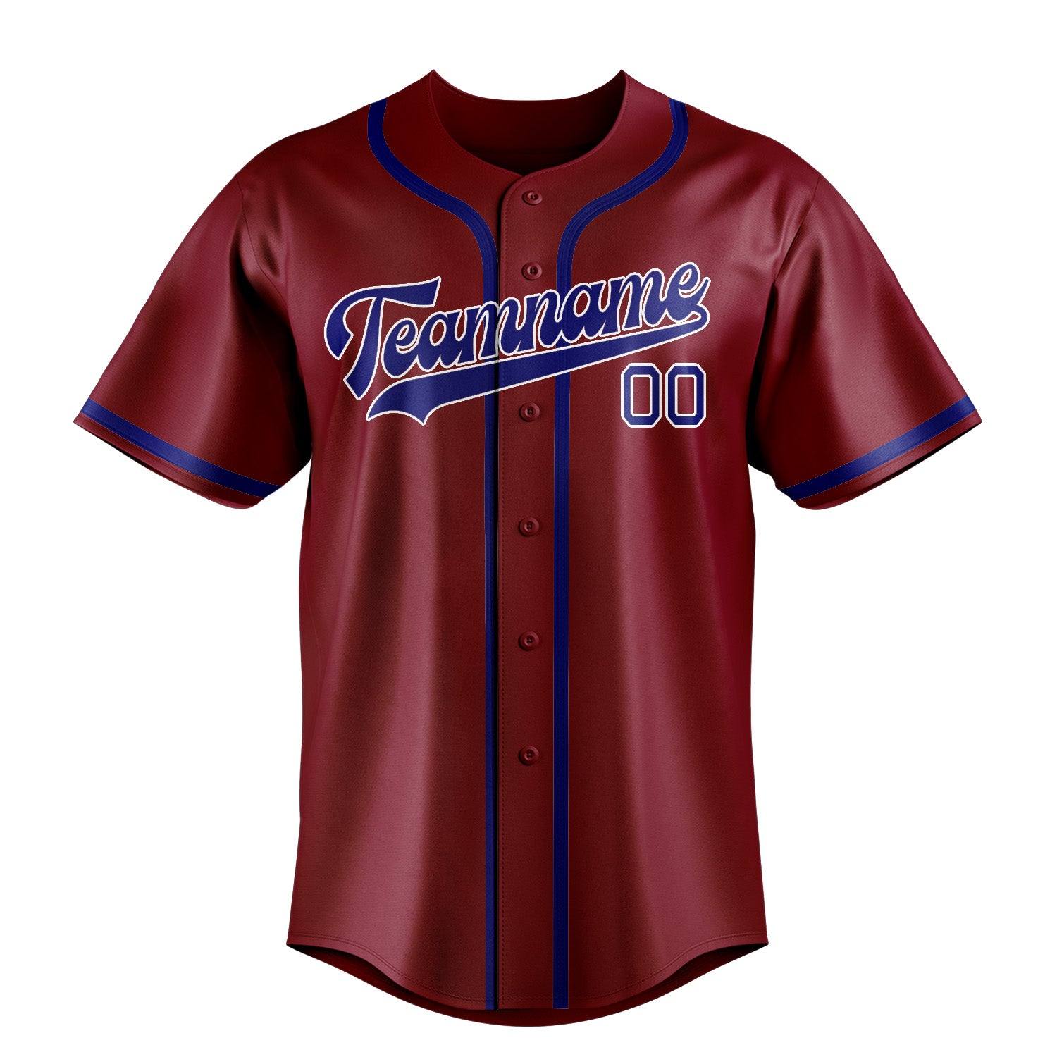 Maillot de baseball personnalisé rouge cramoisi et bleu ciel