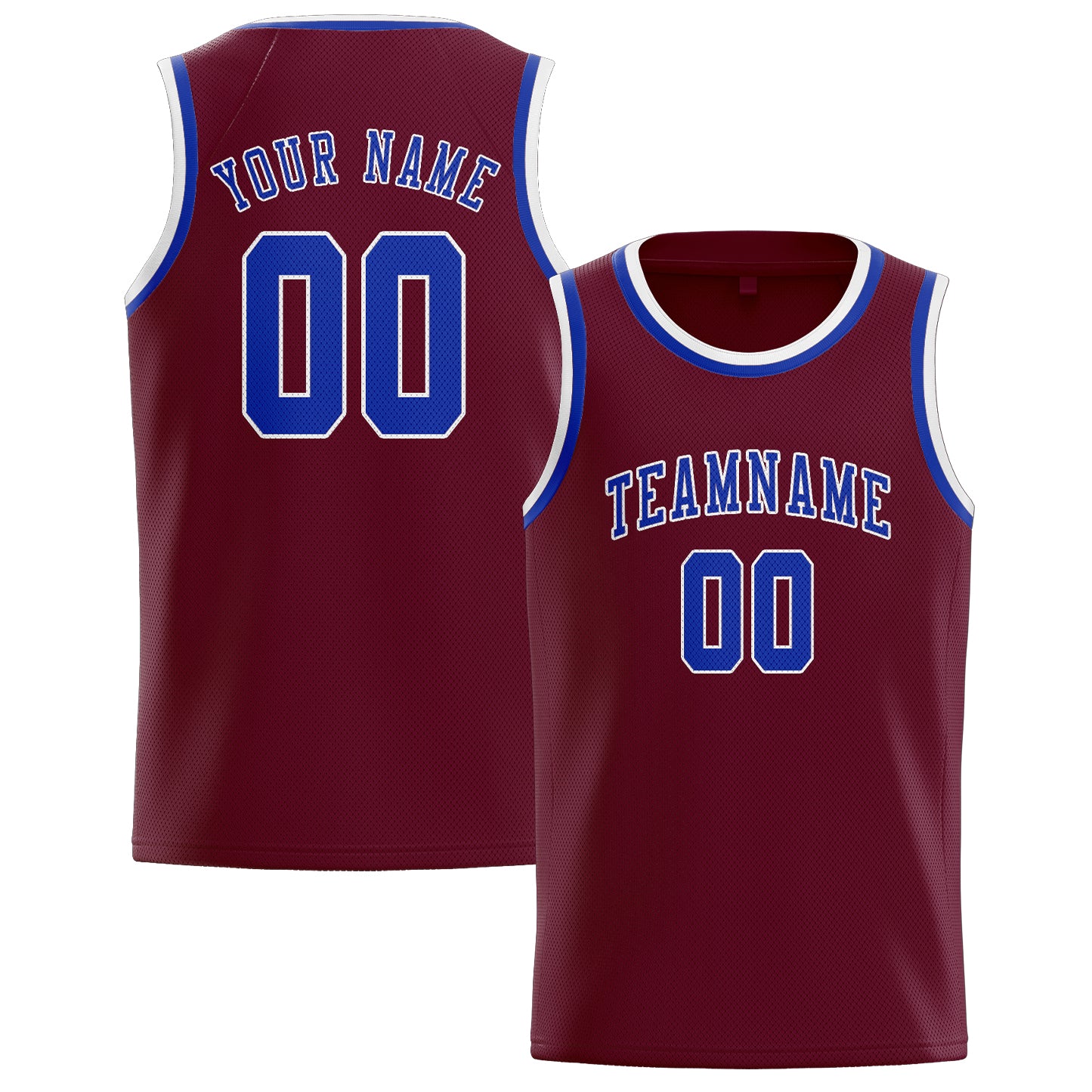 Maillot de basketball personnalisé rouge cramoisi et bleu ciel