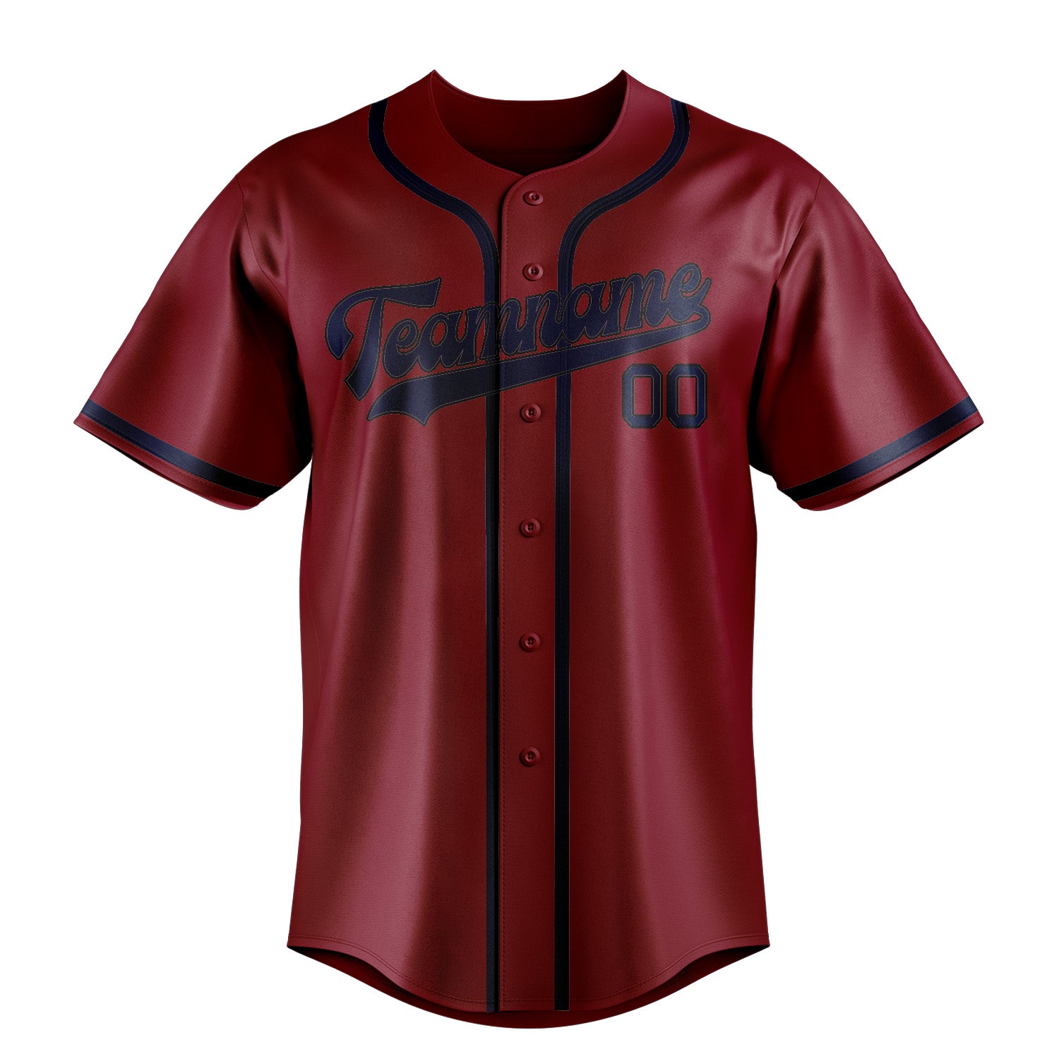 Maillot de baseball personnalisé rouge cramoisi et bleu