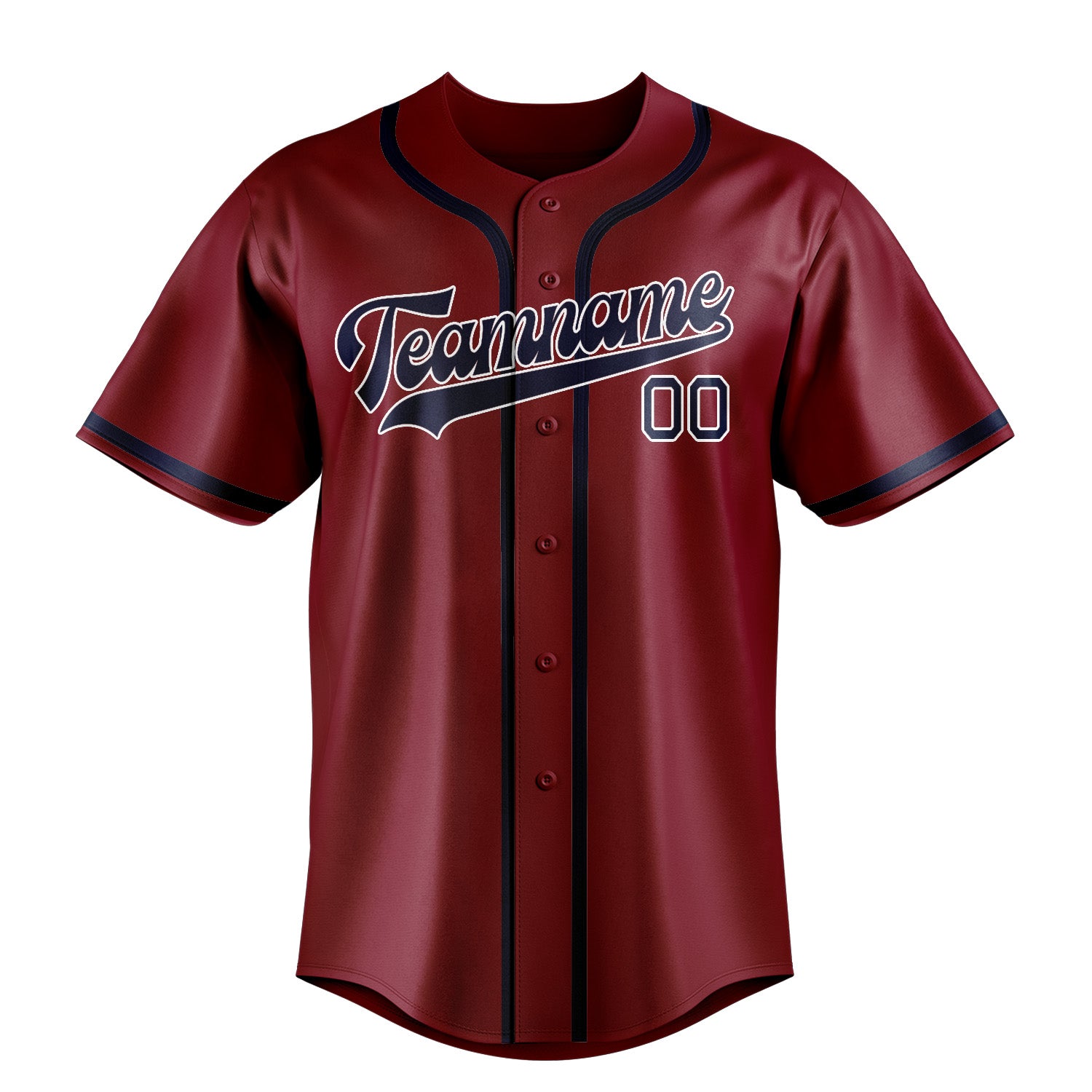 Maillot de baseball personnalisé rouge cramoisi et bleu