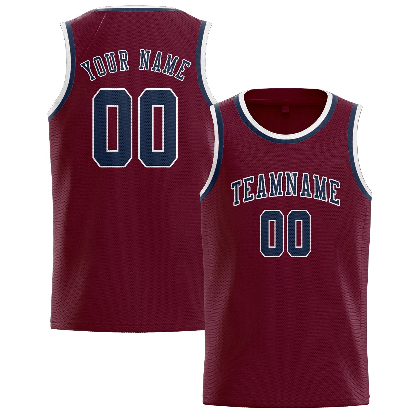 Maillot de basketball personnalisé rouge cramoisi et bleu