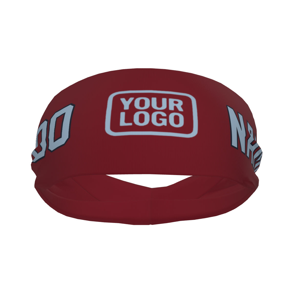 Bandeau de sport personnalisé rouge cramoisi et bleu clair