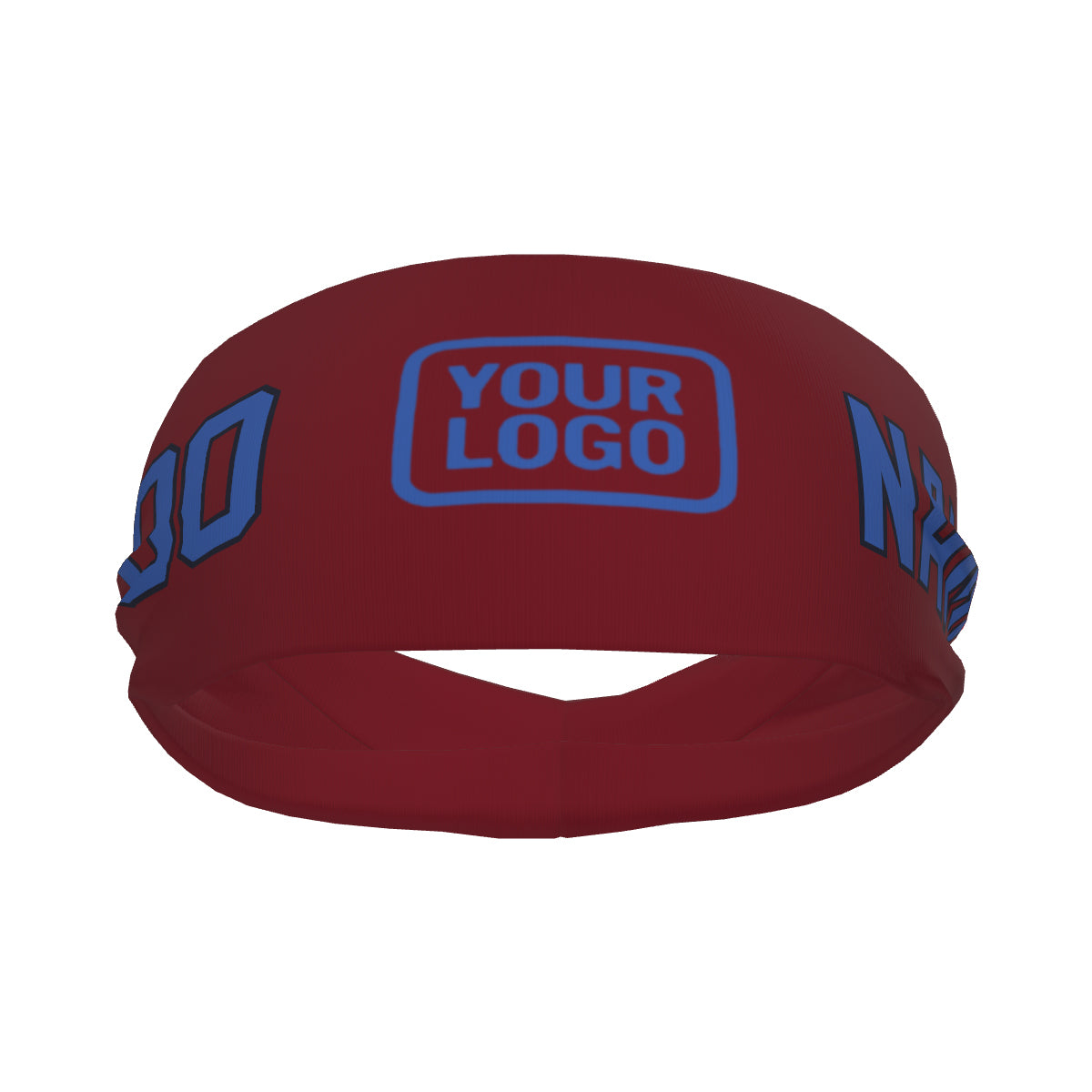 Bandeau de sport personnalisé rouge cramoisi et bleu ciel