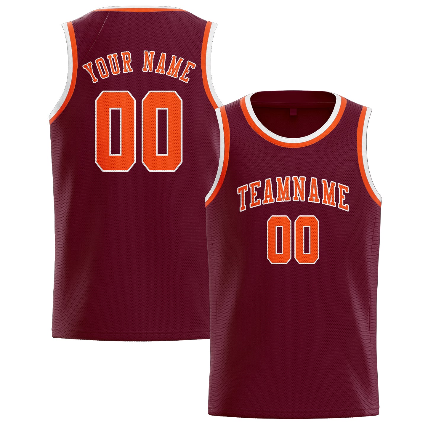 Maillot de basketball personnalisé rouge cramoisi, orange et rouge