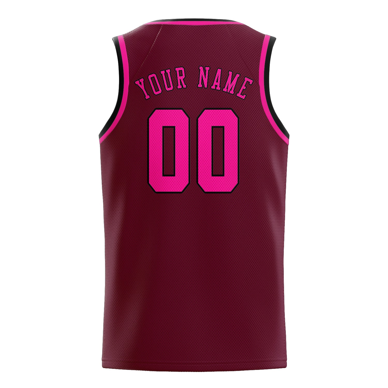Maillot de basketball personnalisé rouge cramoisi et rose