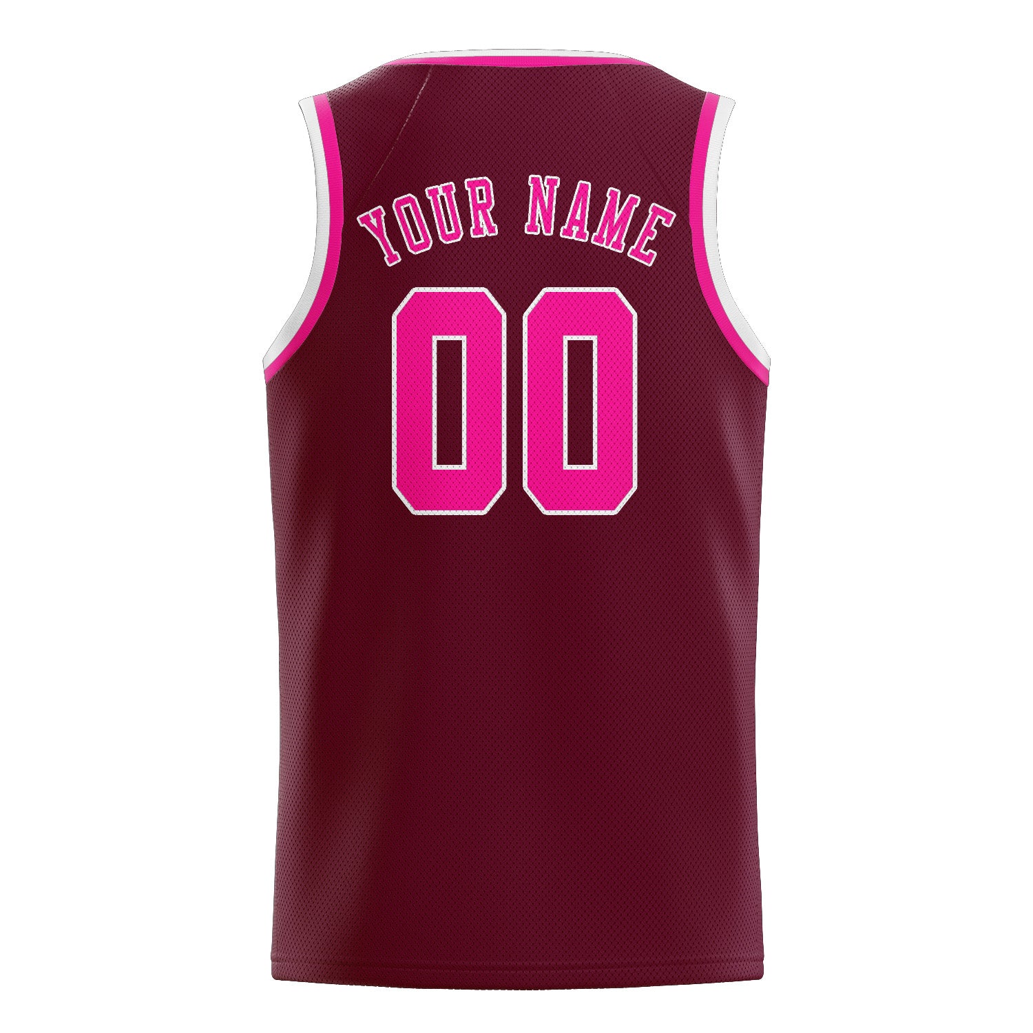 Maillot de basketball personnalisé rouge cramoisi et rose