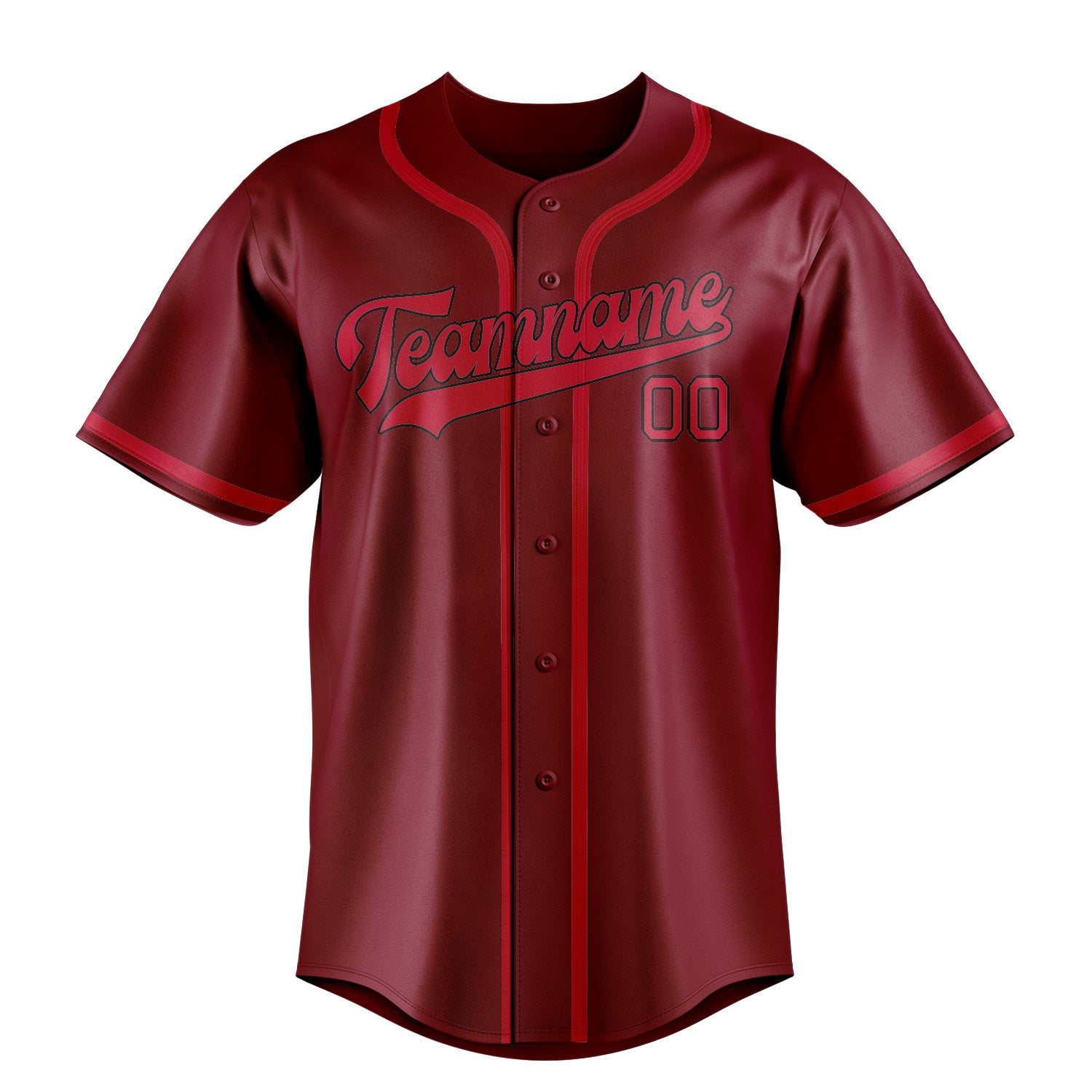 Maillot de baseball rouge cramoisi personnalisé