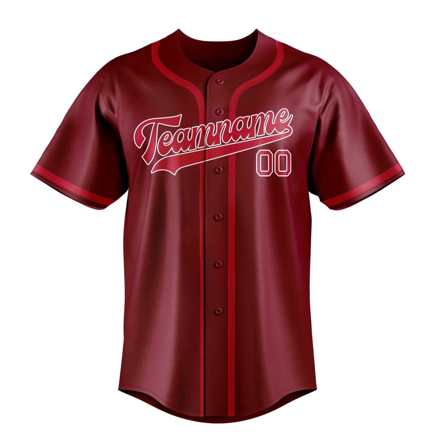 Maillot de baseball rouge cramoisi personnalisé