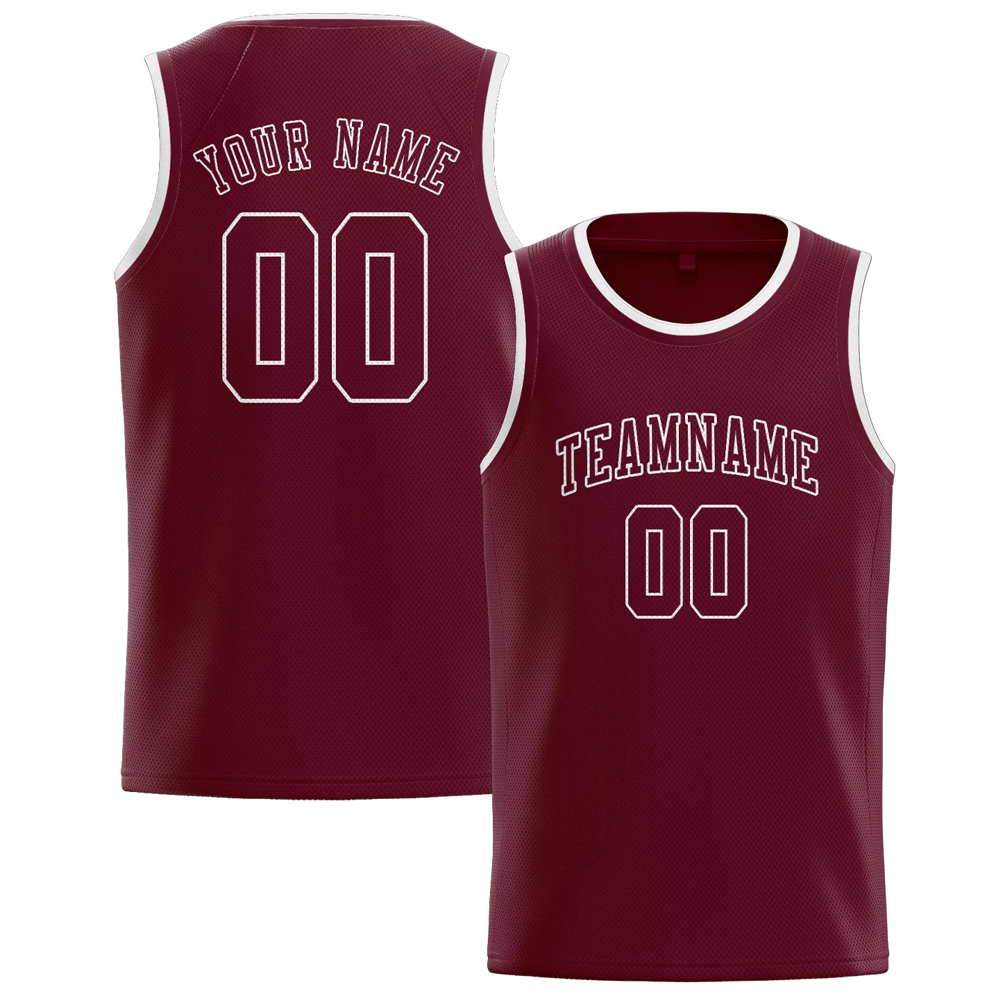 Maillot de basketball rouge cramoisi personnalisé