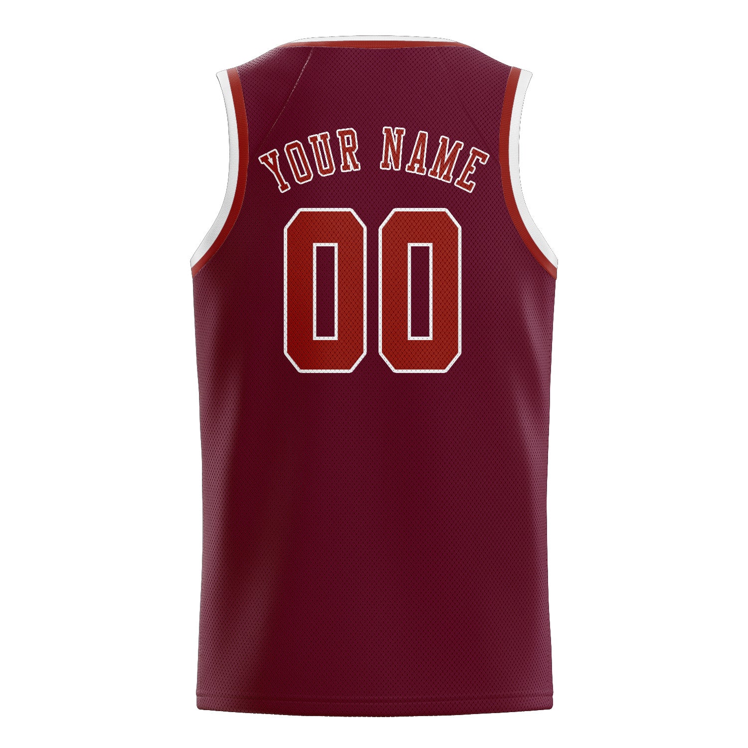 Maillot de basketball personnalisé rouge cramoisi et corail