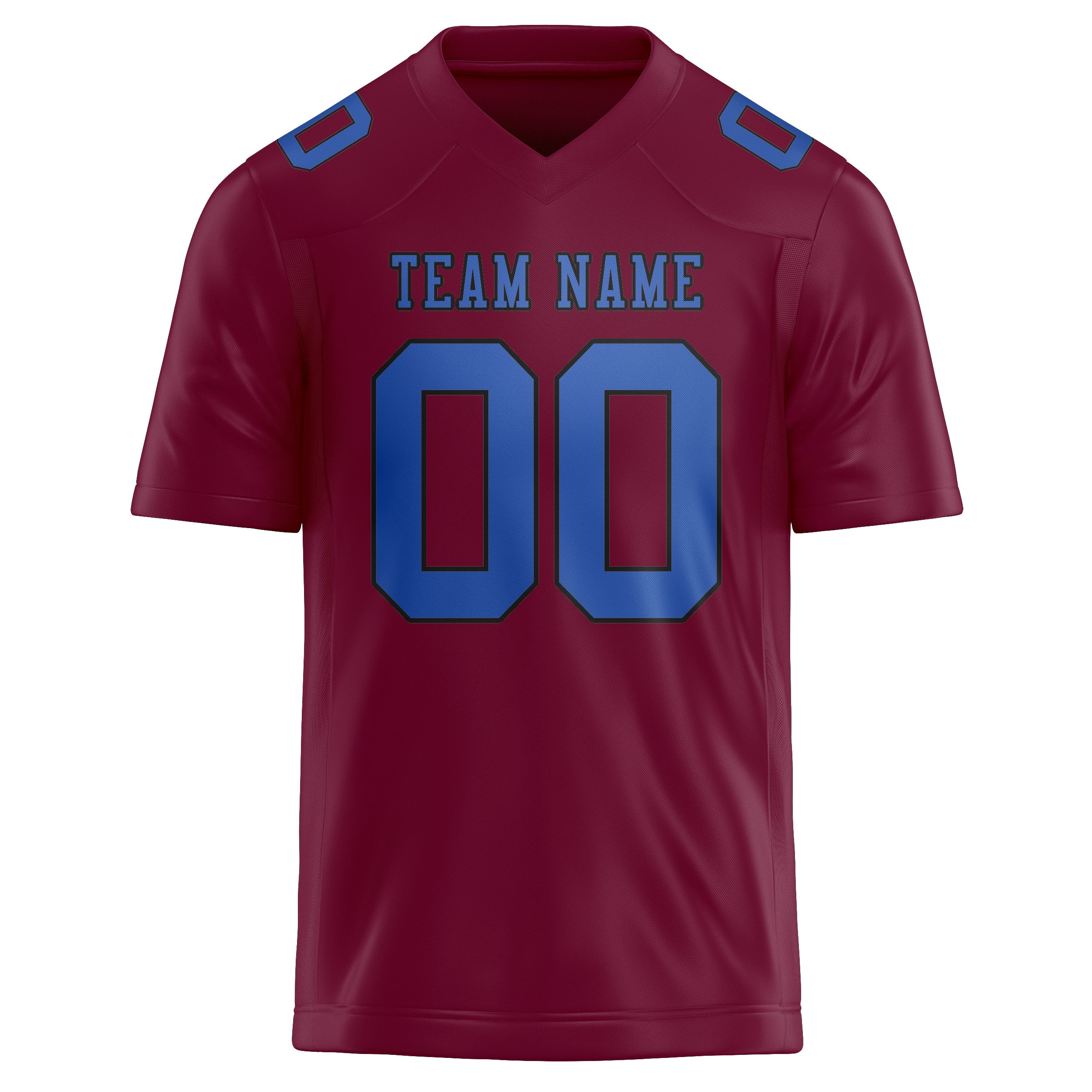 Custom Crimson Red Sky Blue Football Jersey