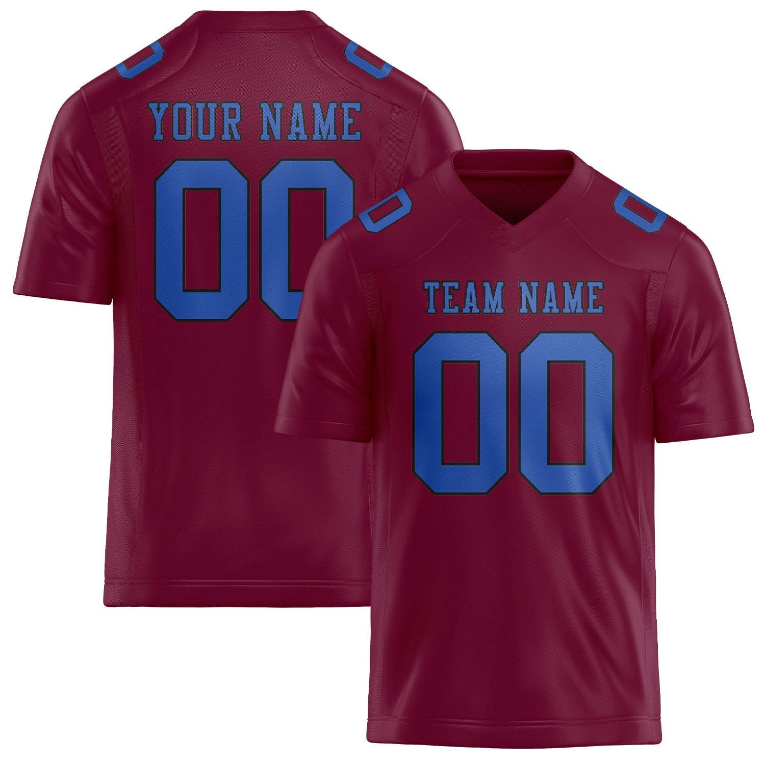 Custom Crimson Red Sky Blue Football Jersey
