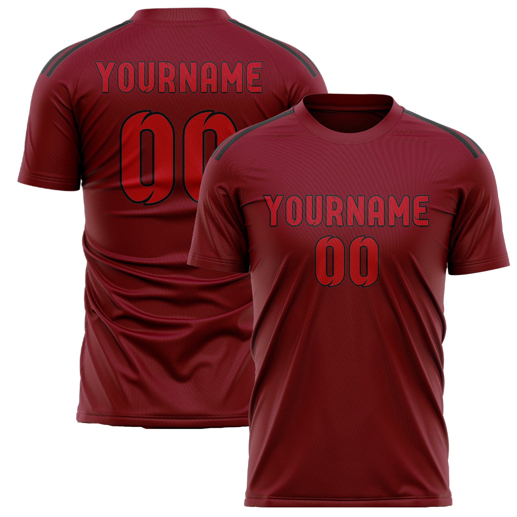 Maillot de football rouge cramoisi personnalisé