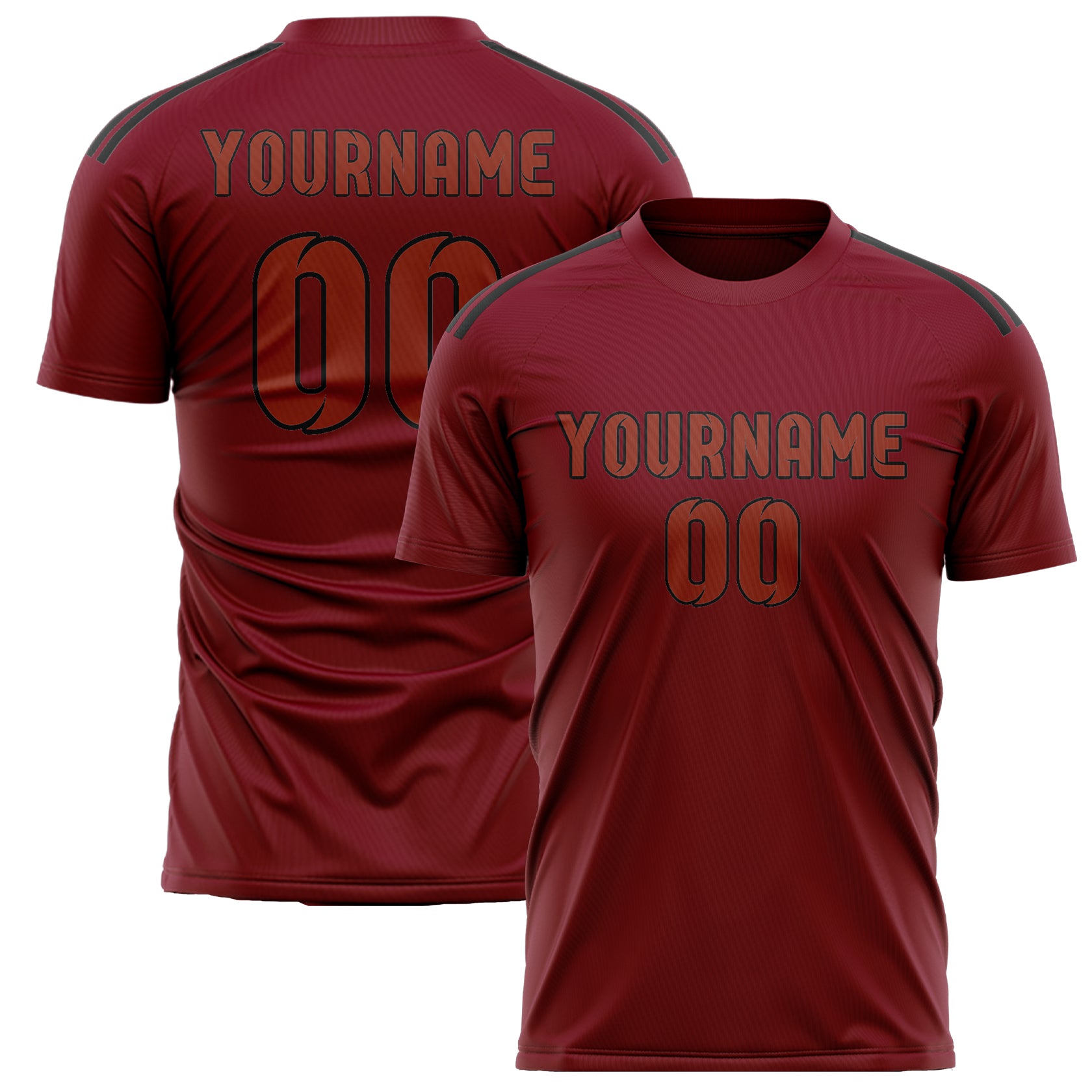 Maillot de football personnalisé rouge cramoisi et corail