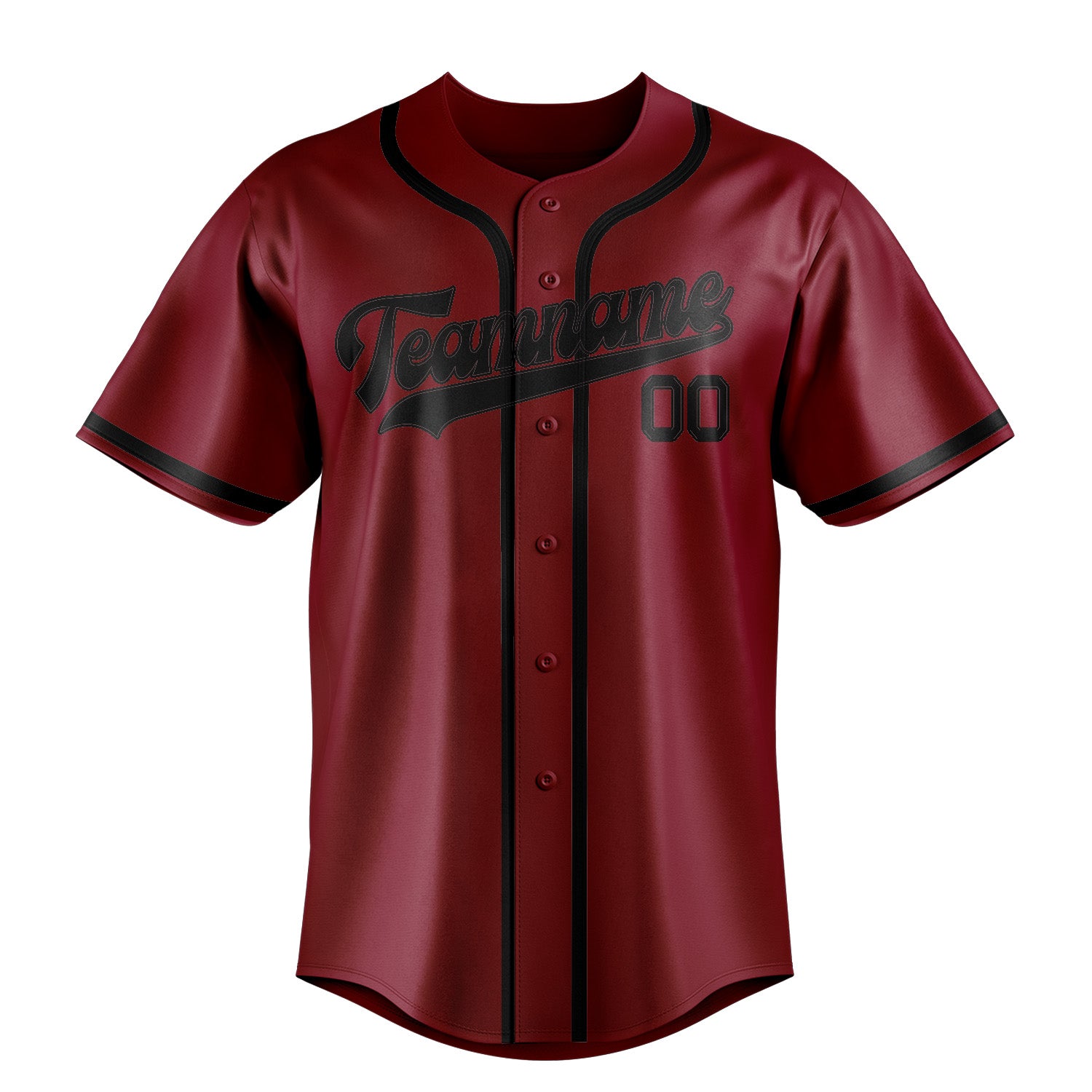 Maillot de baseball personnalisé rouge cramoisi et noir