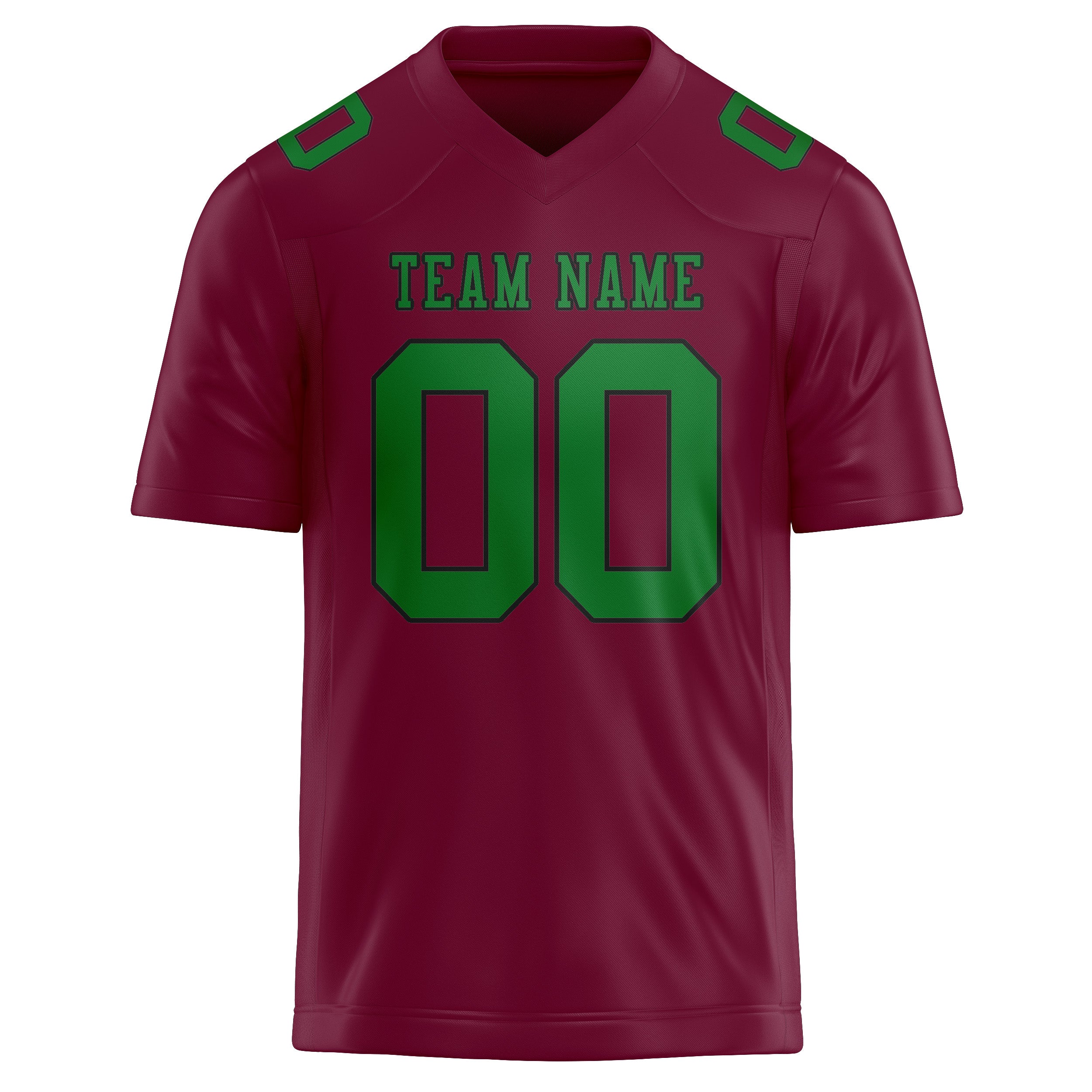 Maillot de football personnalisé rouge cramoisi et vert émeraude
