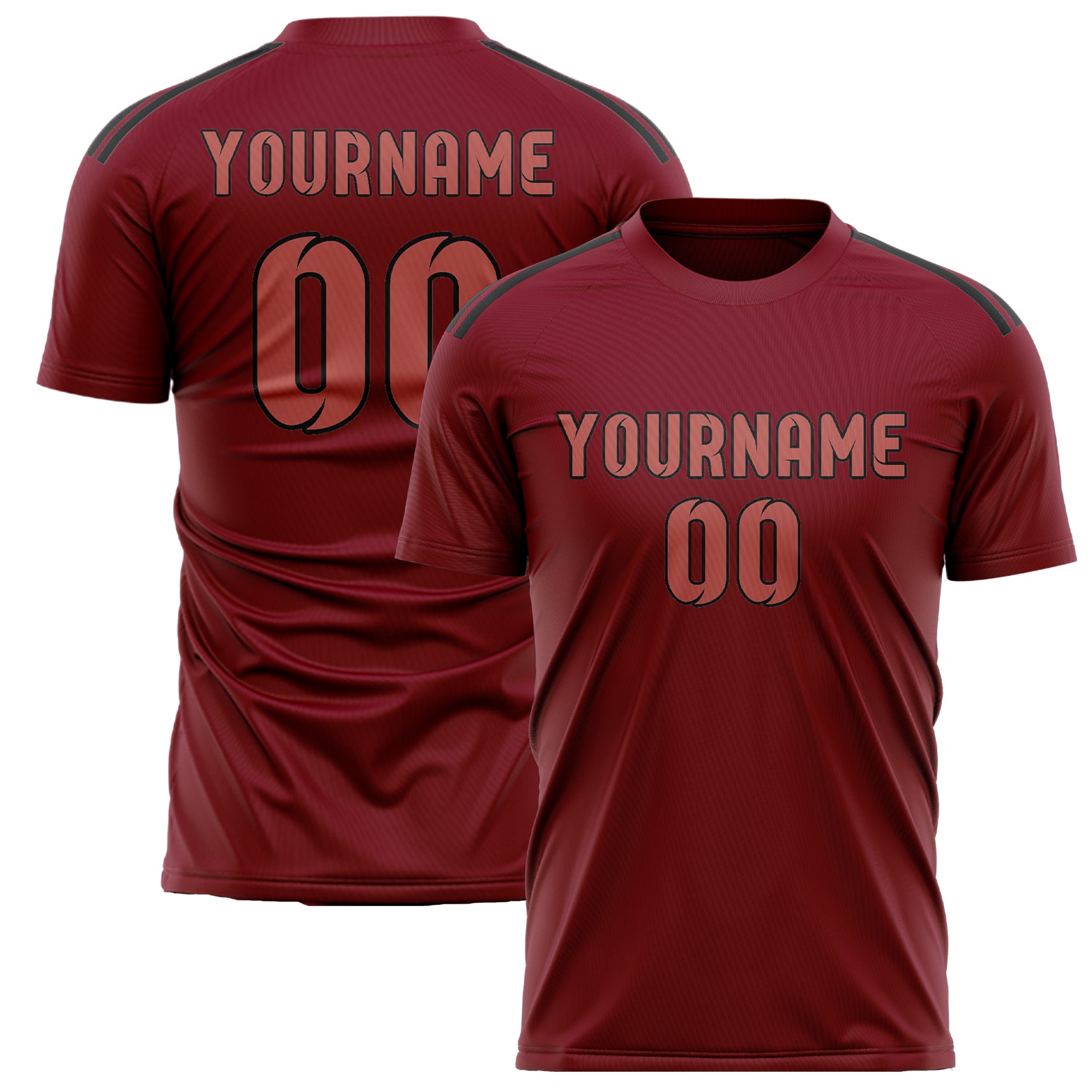 Maillot de football personnalisé Crimson Red Copper Rose