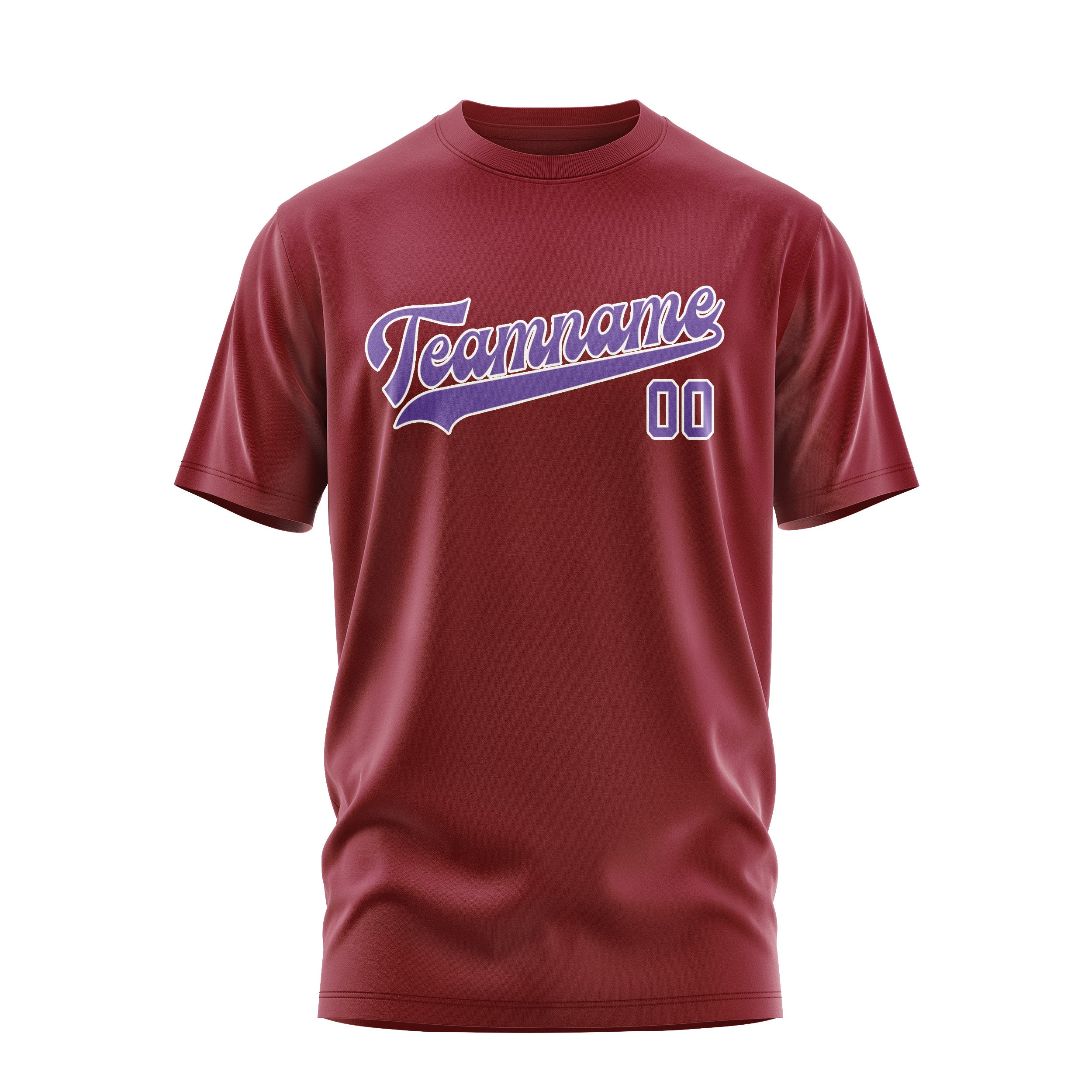 Custom Crimson Red Light Purple T-Shirt