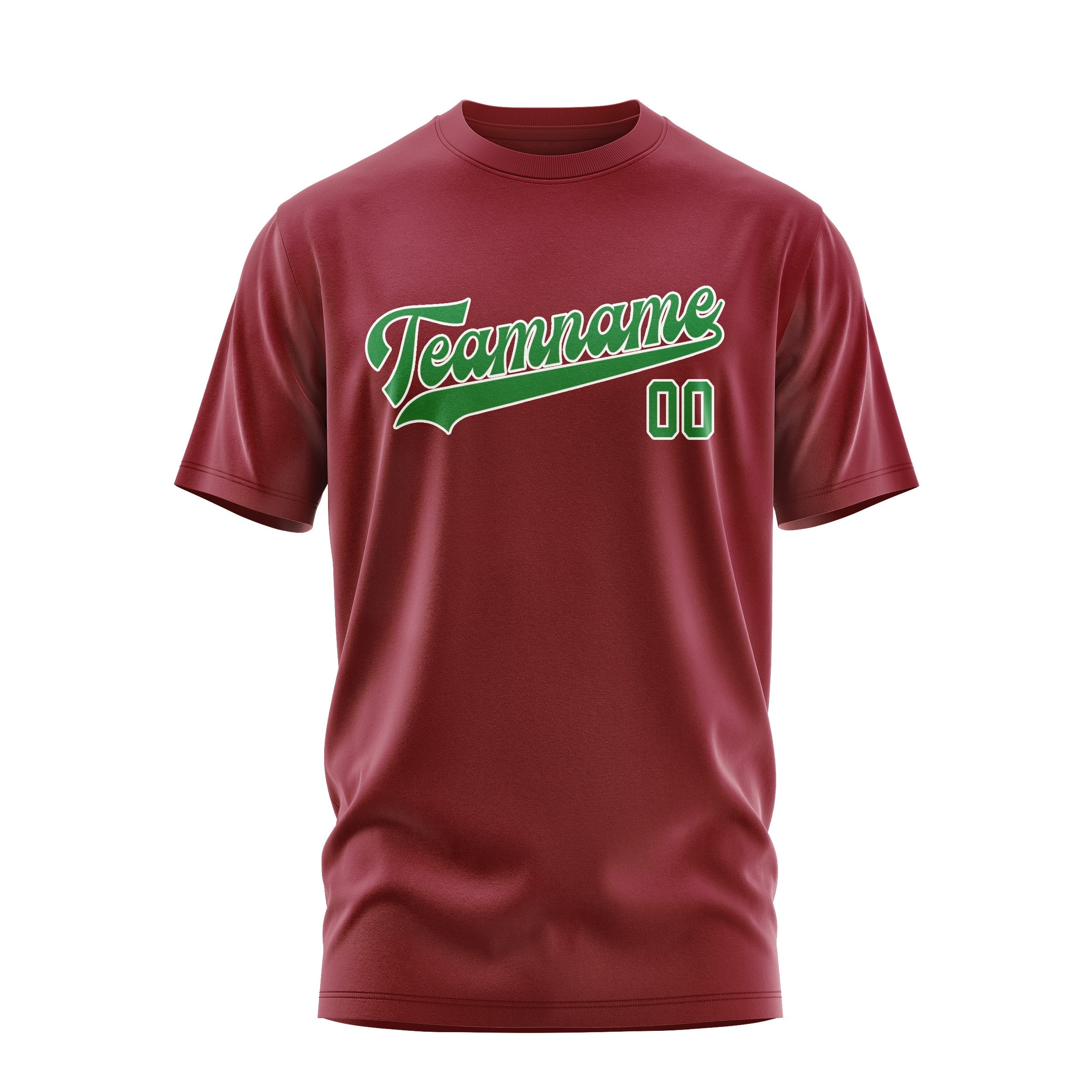 Custom Crimson Red Emerald Green T-Shirt